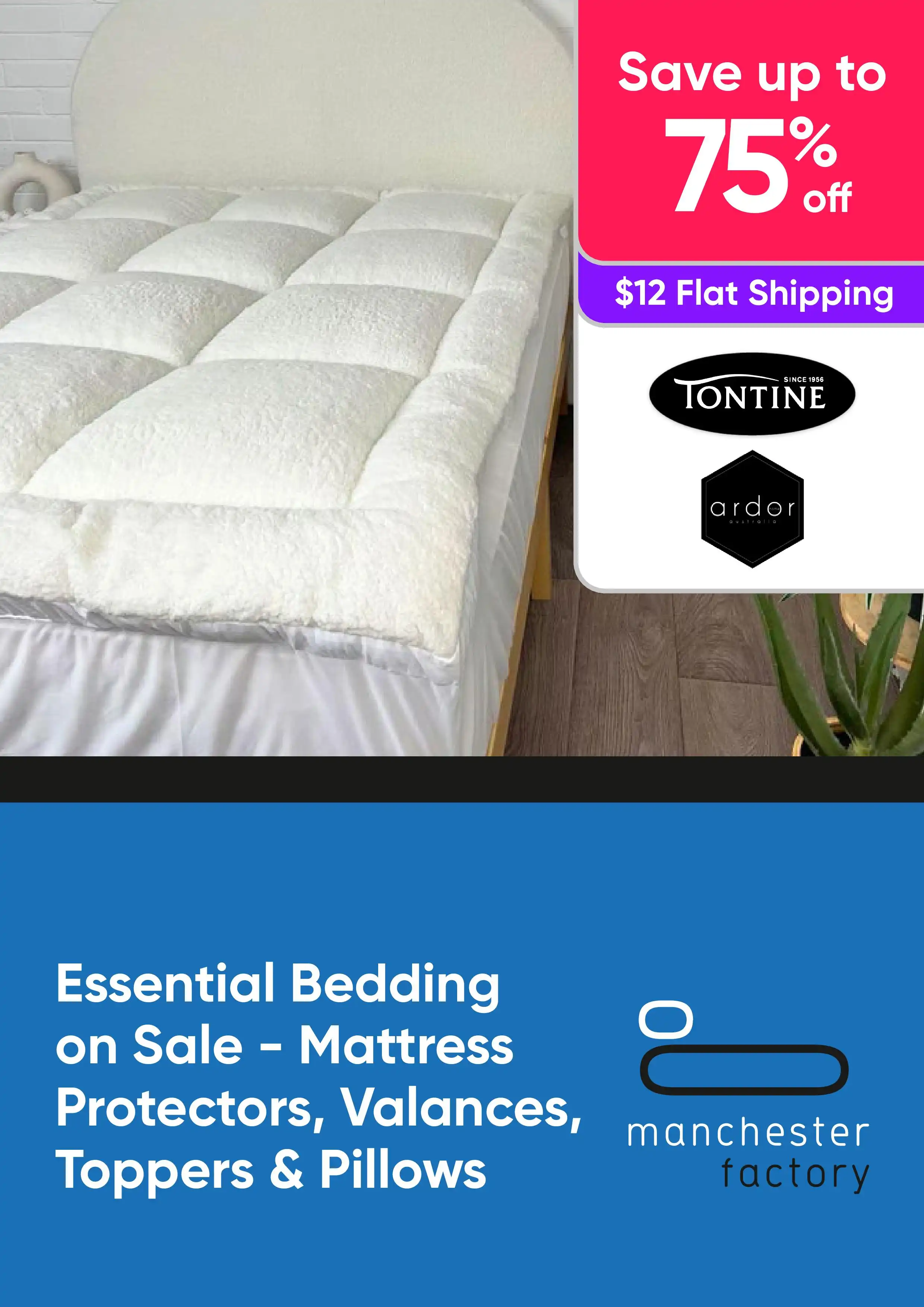 Essential Bedding on Sale up to 75% Off RRP - Shop Mattress Protectors, Valances & More