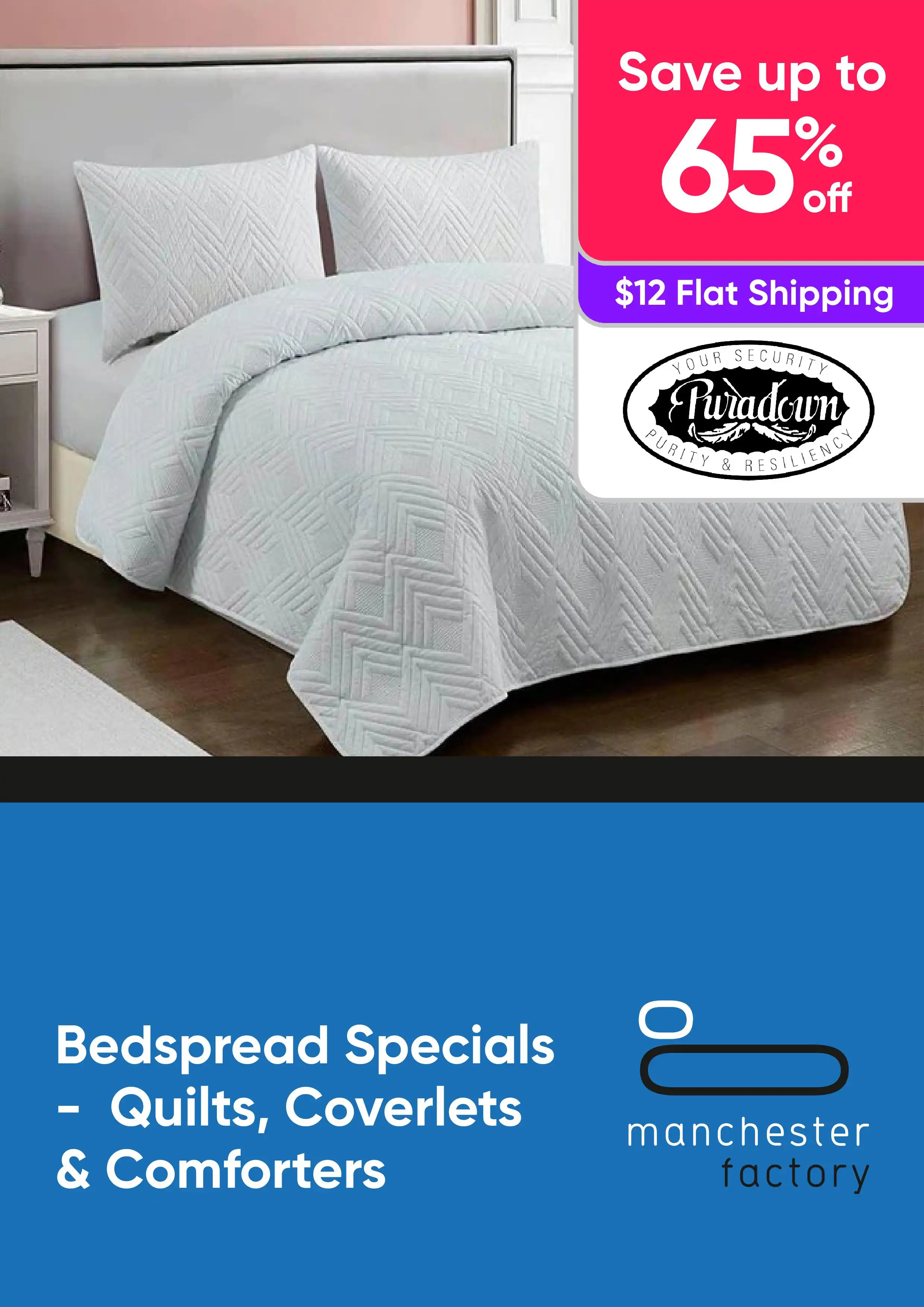 Bedspread Specials - Save up to 65% On Quilts, Coverlets and Comforters