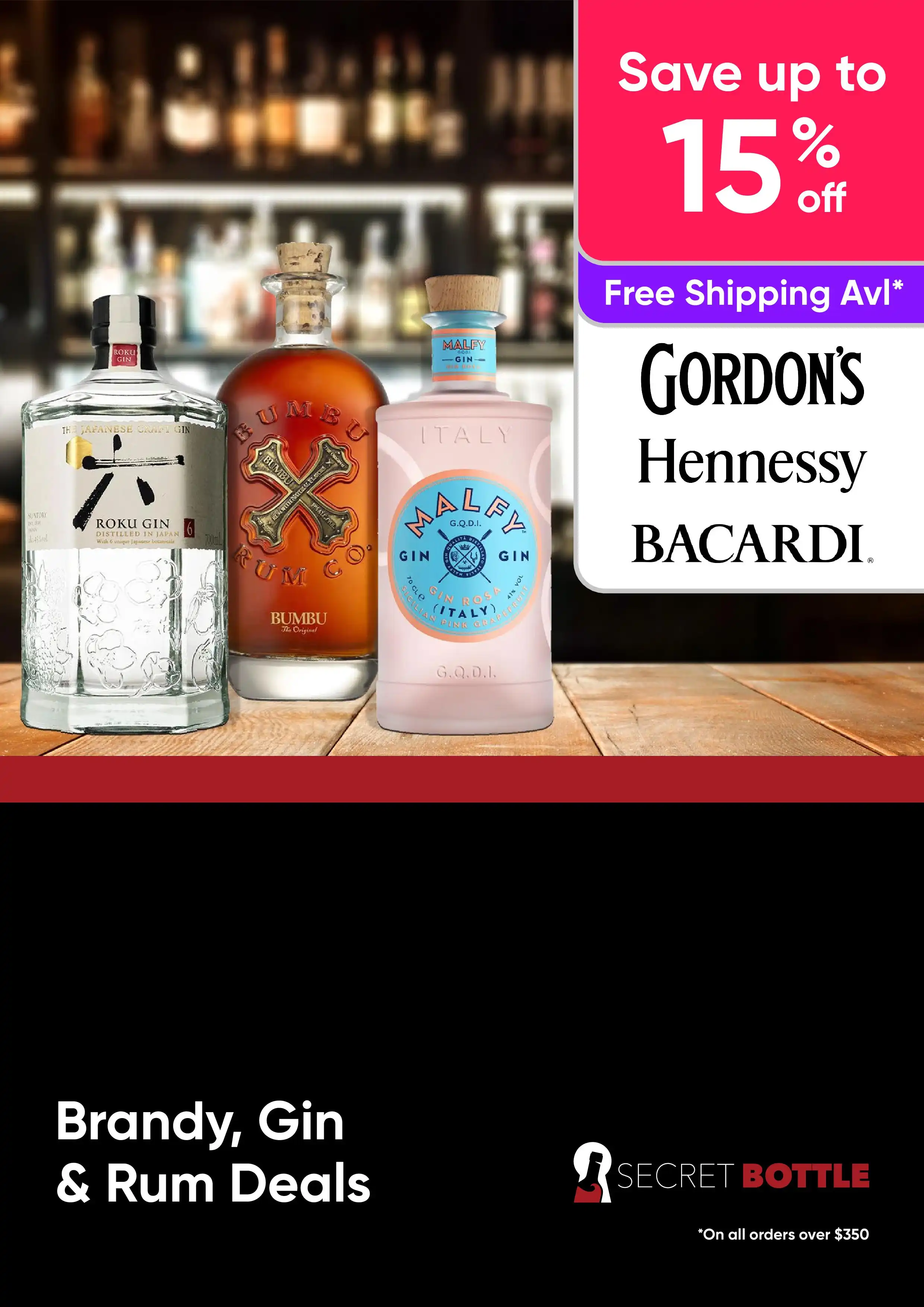 Save on Favourite Brandy, Gin and Rum Spirits - Save Up to 15% On Gordon's and More