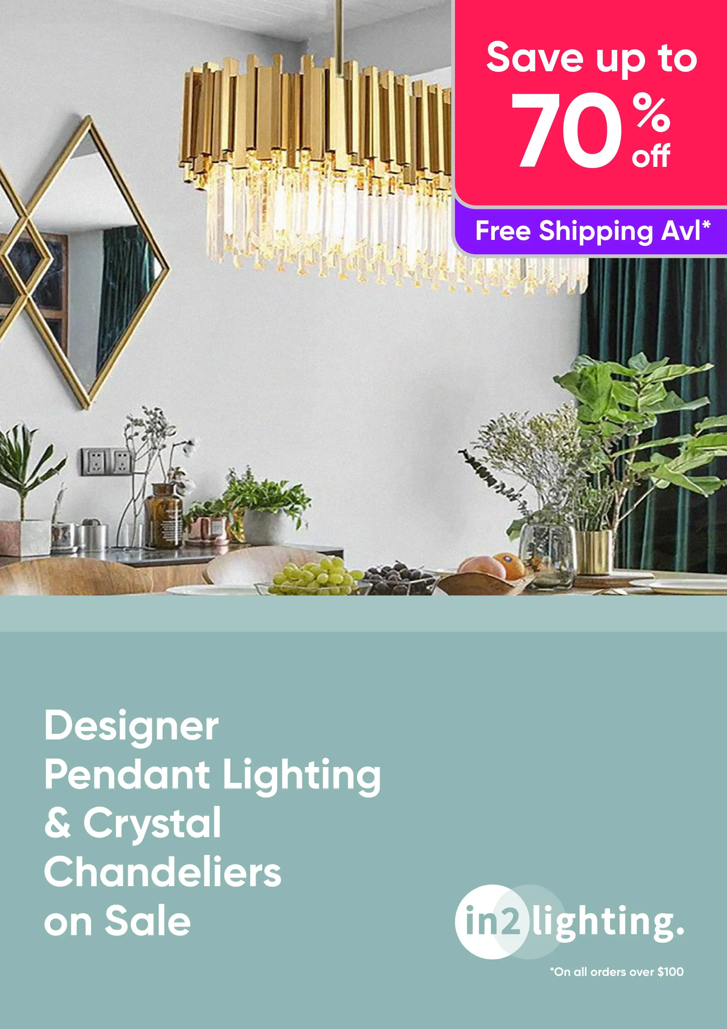 Shop Designer Pendant Lighting and Crystal Chandeliers - Up to 70% Off