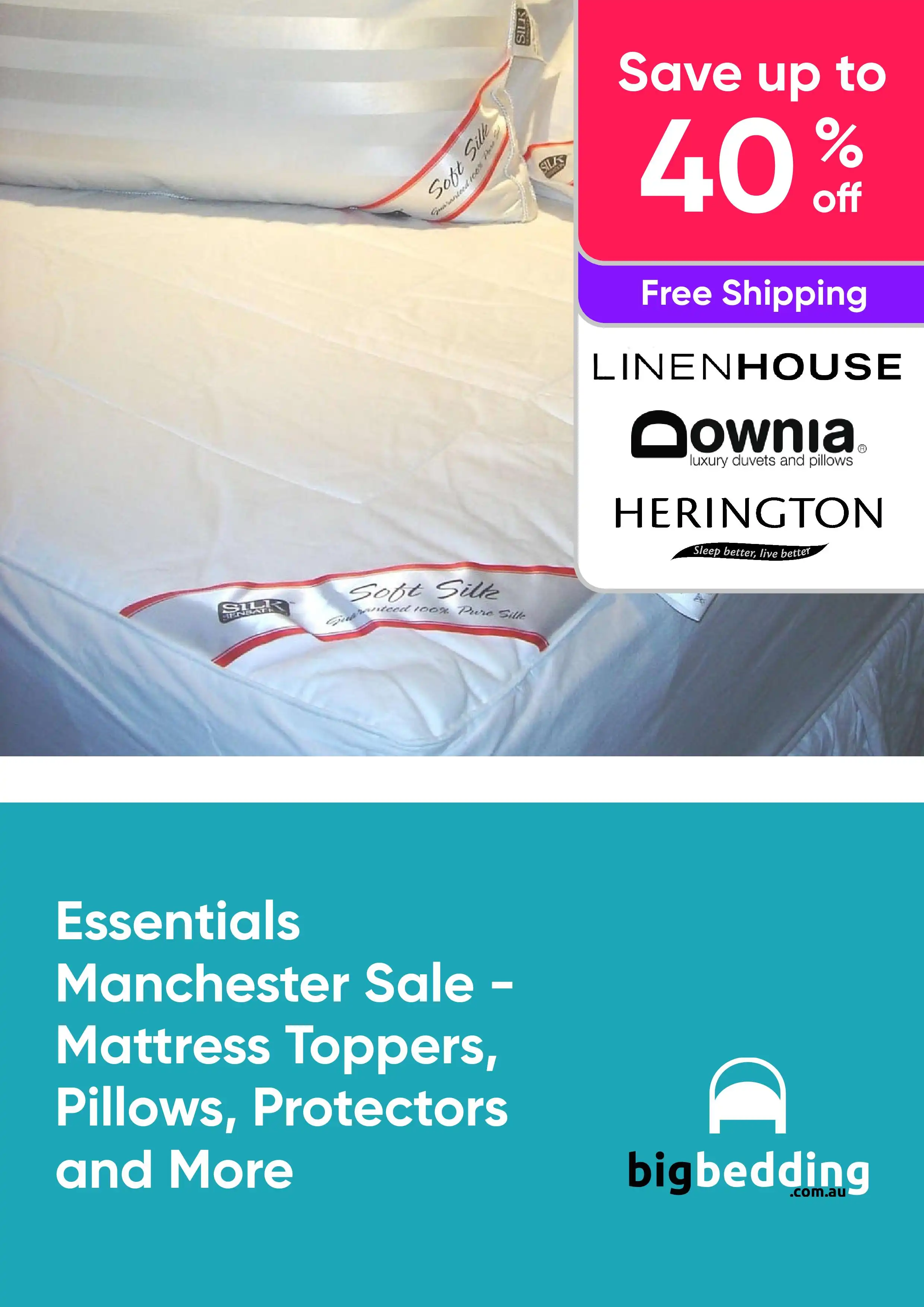 Essentials Manchester Sale - Save up to 40% Off on Mattress Topper, Pillows, Protectors