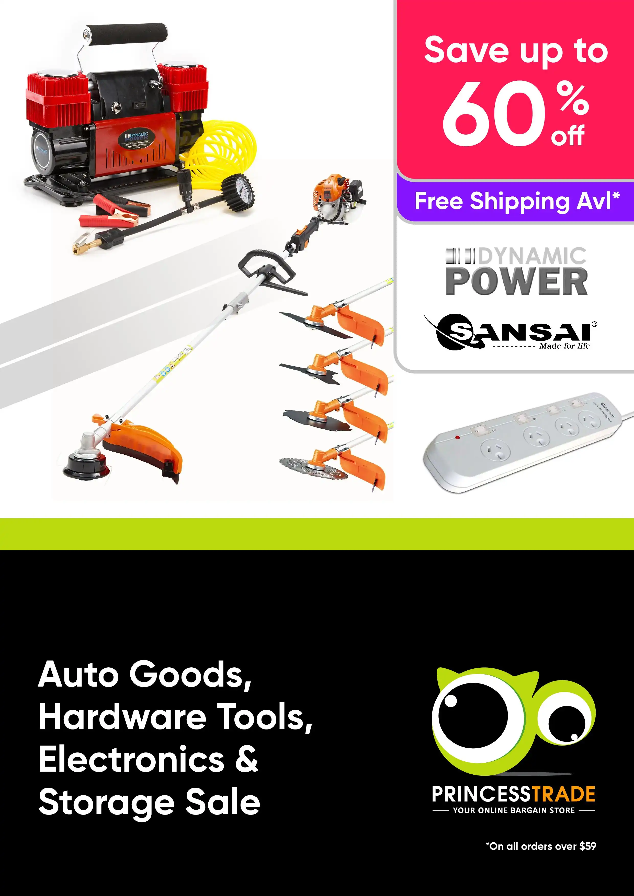 Save Up to 60% Off Auto Goods, Hardware Tools, Electronics & Storage