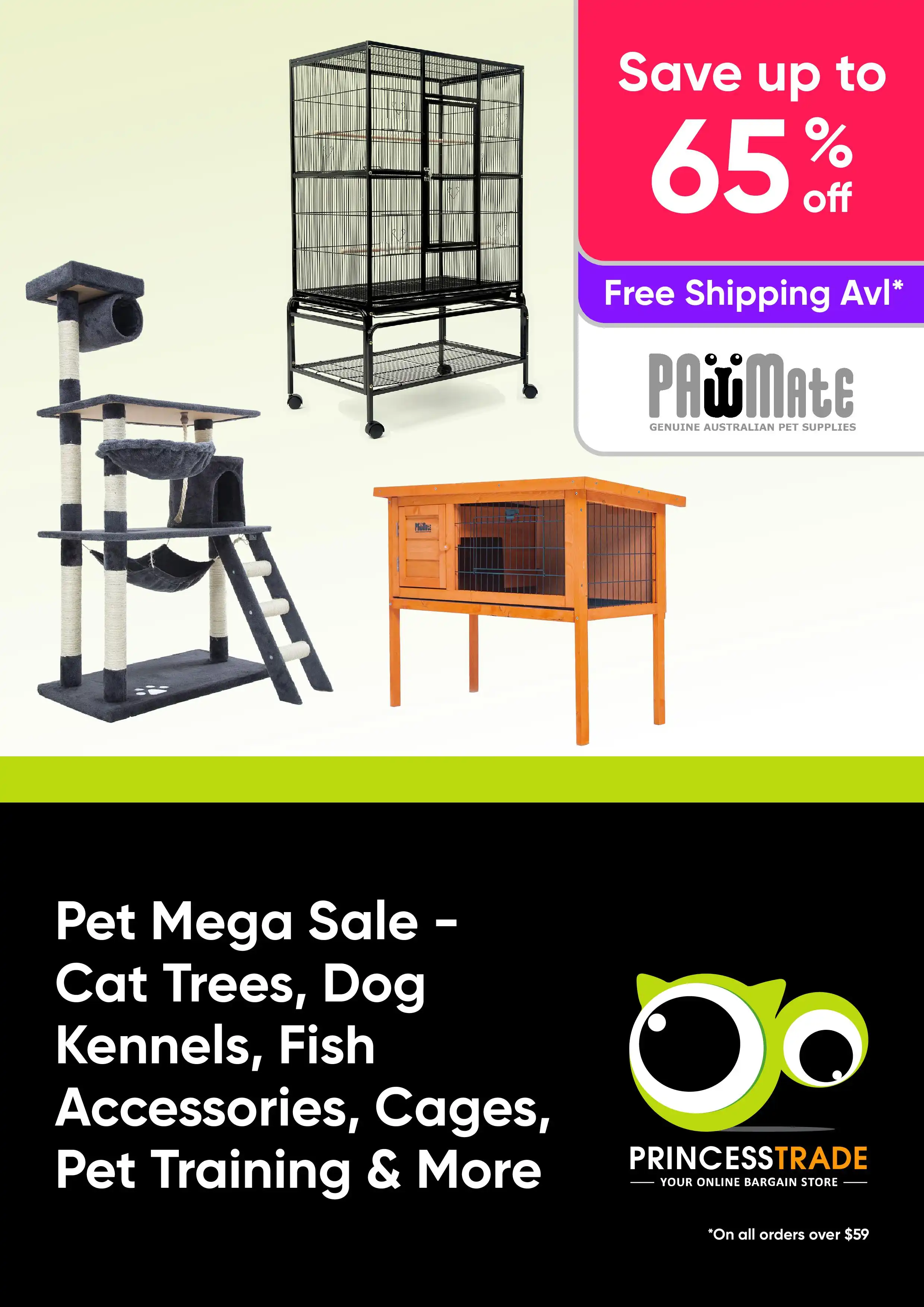 Pet Mega Sale - Save On Cat Trees, Dog Kennels, Fish Accessories, Cages, Pet Training & More
