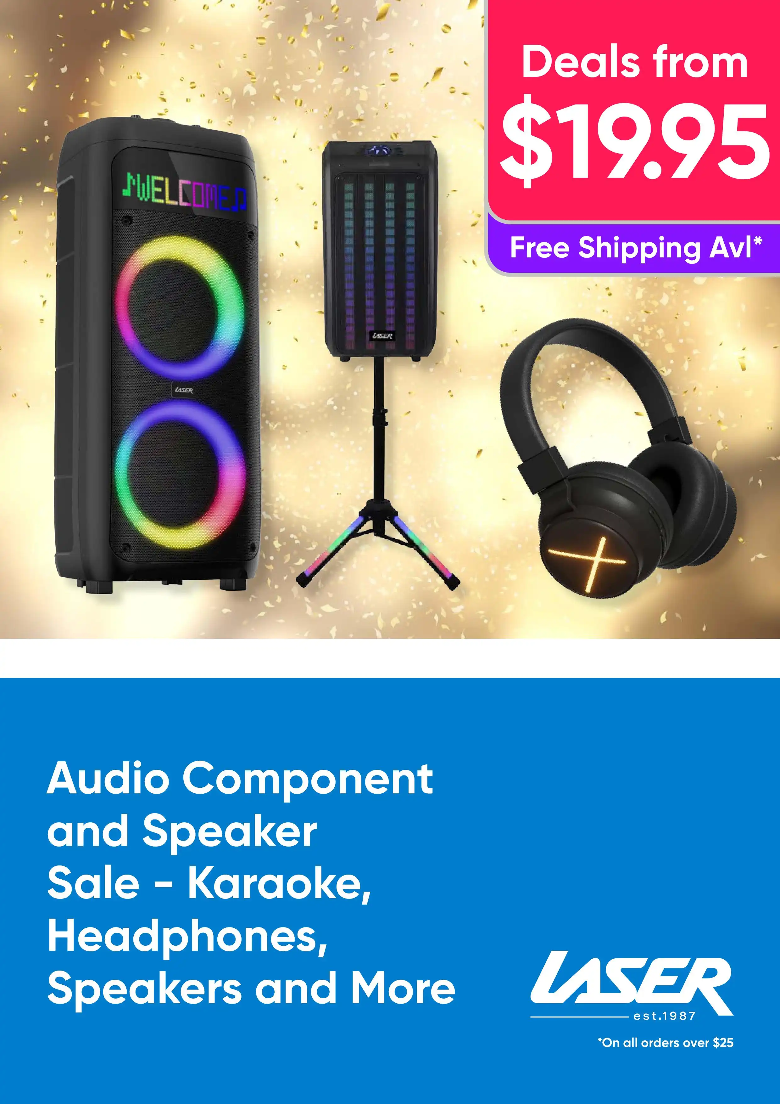 Save on a Range of Audio Components and Speakers - Shop Karaoke, Headphones, Speakers and More