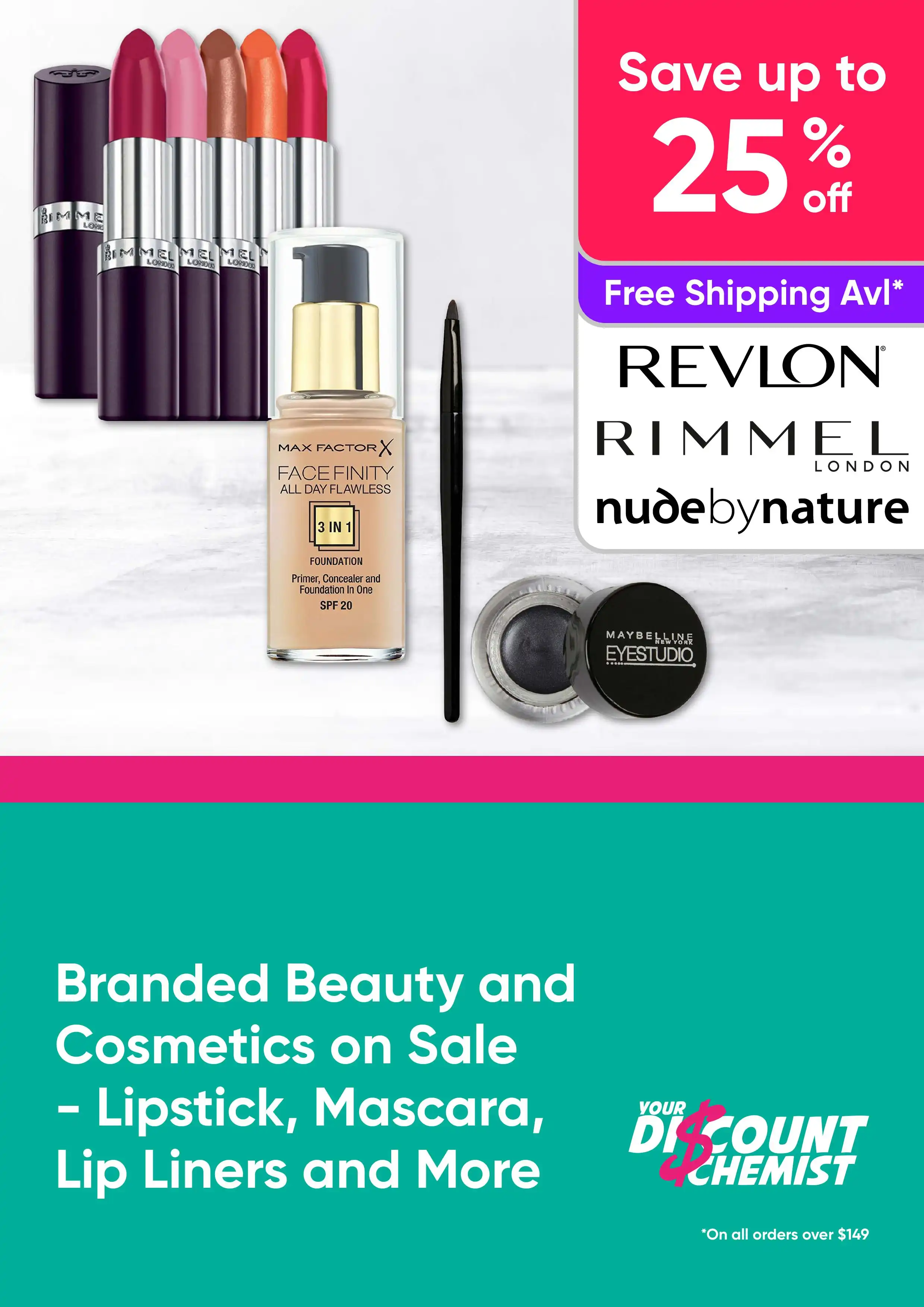 Branded Beauty and Cosmetic on Sale - Lipstick, Mascara, Lip Liners and More Up to 25% Off