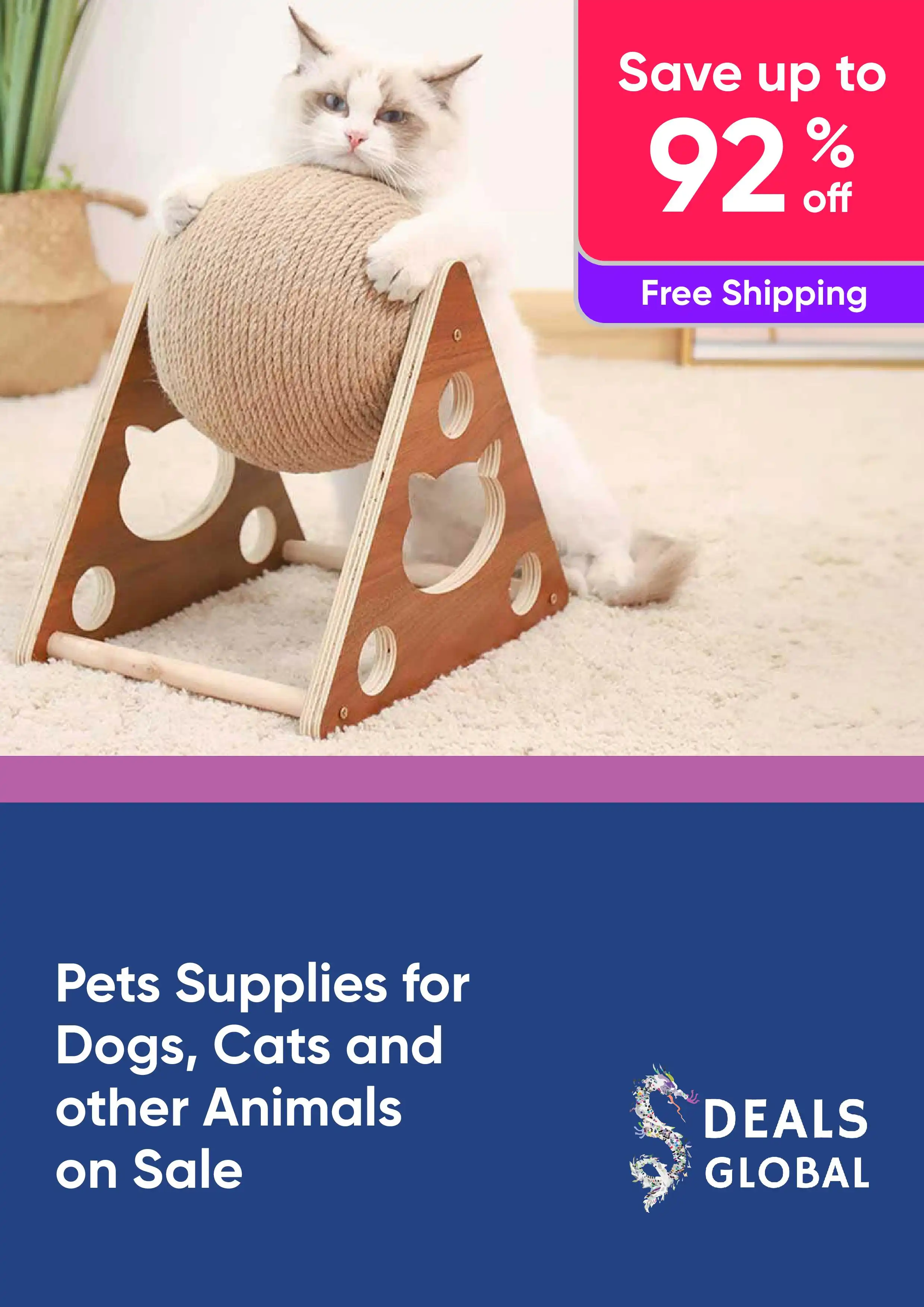 Save Up to 92% Off A Large Range of Pets Supplies for Dogs, Cats and other Animals
