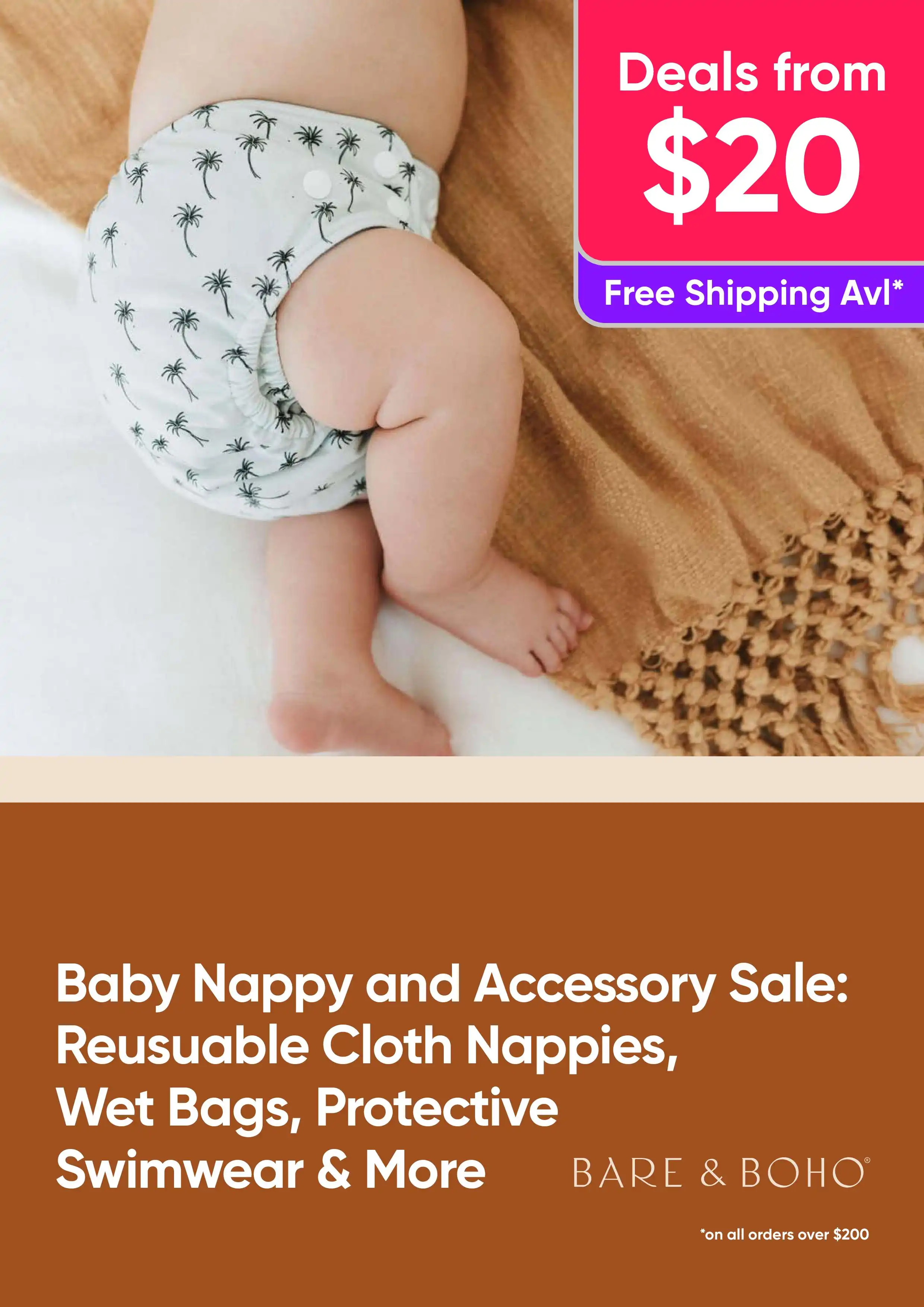Baby Nappy and Accessory Sale: Reusable Cloth Nappies, Wet Bags, Protective Swimwear and More - up to 60% off