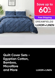 Save Up to 60% Off Quilt Cover Sets in Egyptian Cotton, Bamboo, Microfibre