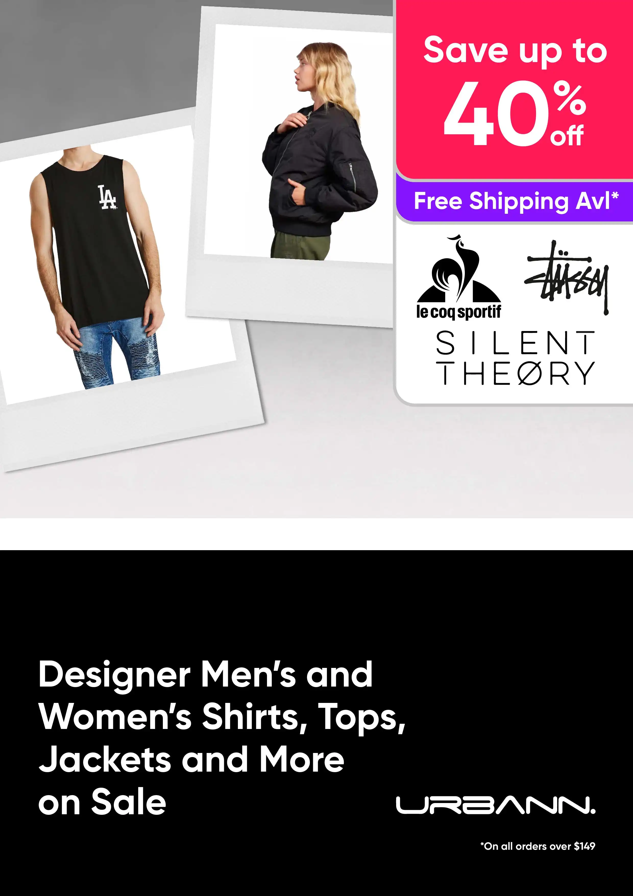 Designer Mens and Womens Shirts, Tops, Jackets And More on Sale - Save Up to 40% Off RRP
