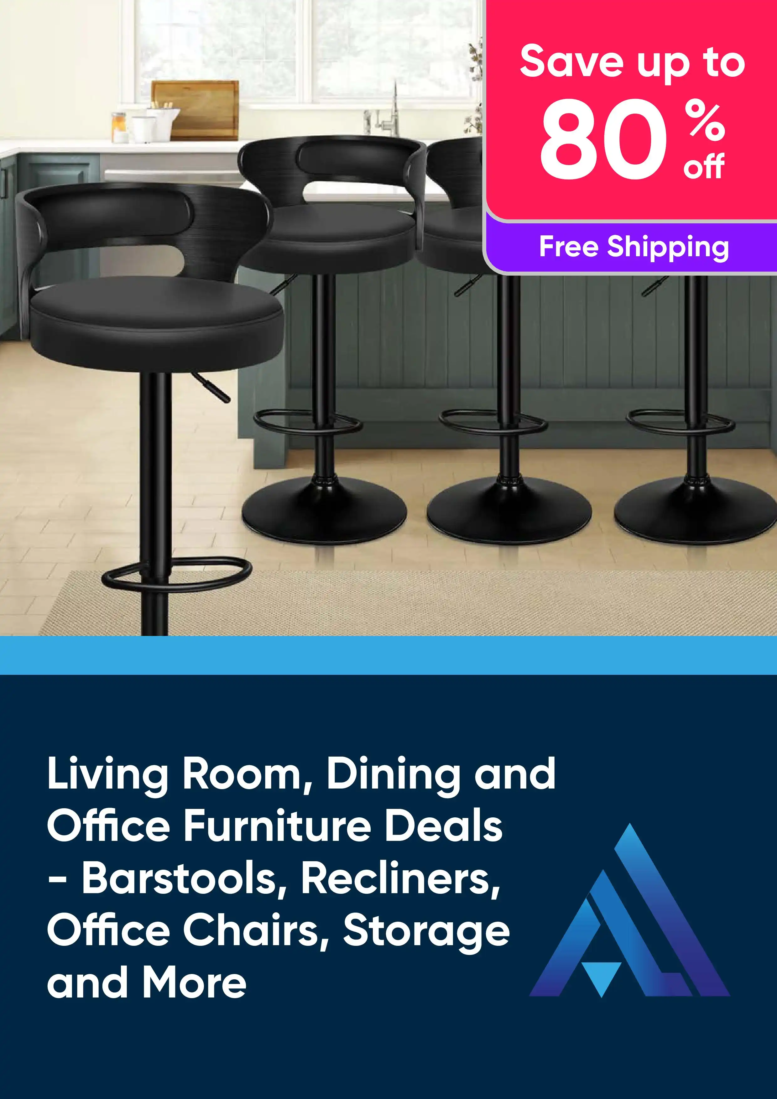 Living Room, Dining and Office Furniture Deals - Save Up to 80% Off Barstools, Recliners and More