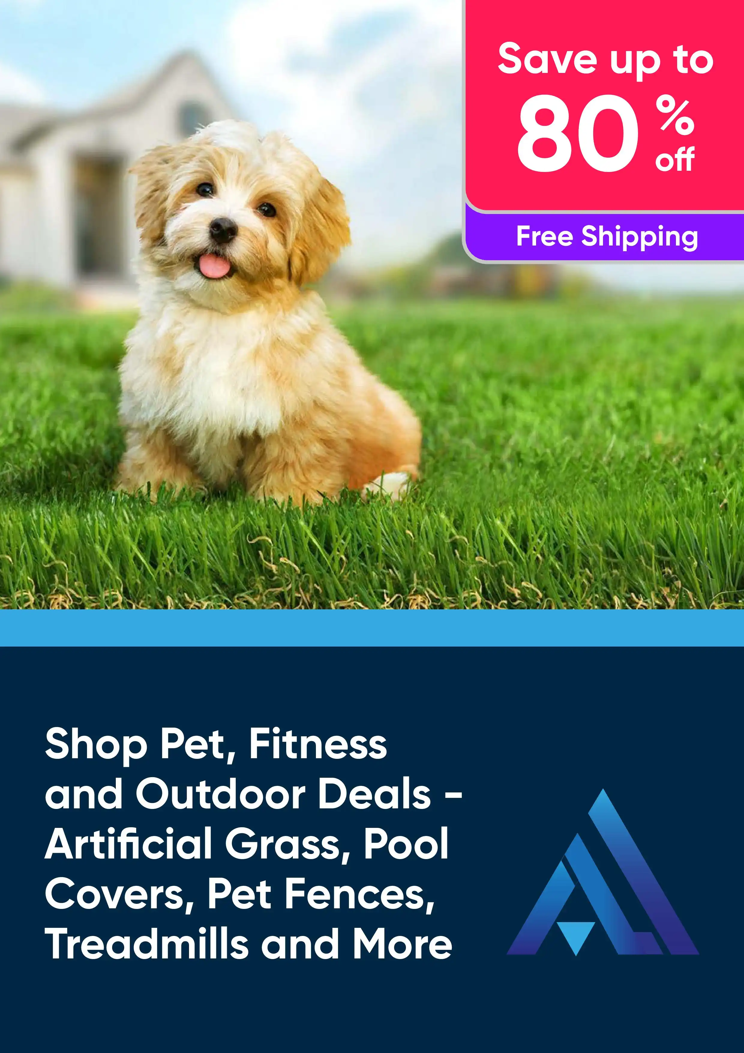 Shop Pet, Fitness and Outdoor Deals - Save Up to 80% Off Artificial Grass, Pool Covers and More
