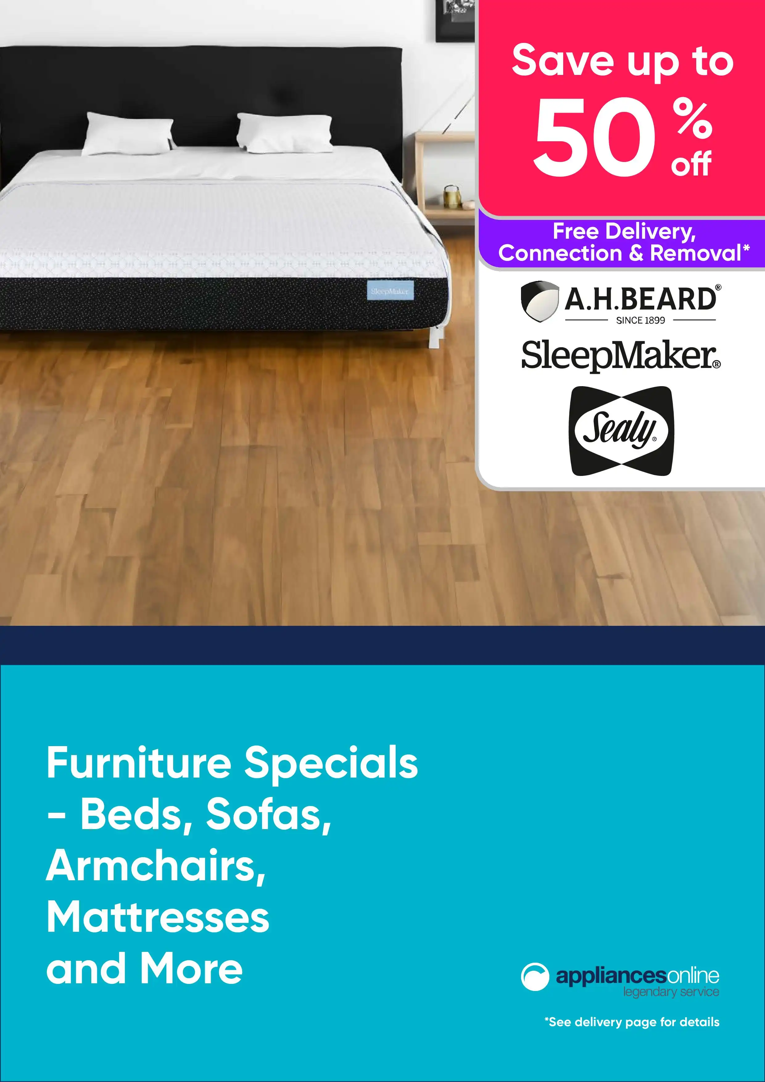 Appliances Online Furniture Specials- Save Up to 50% RRP On Beds, Sofas, Mattresses and More
