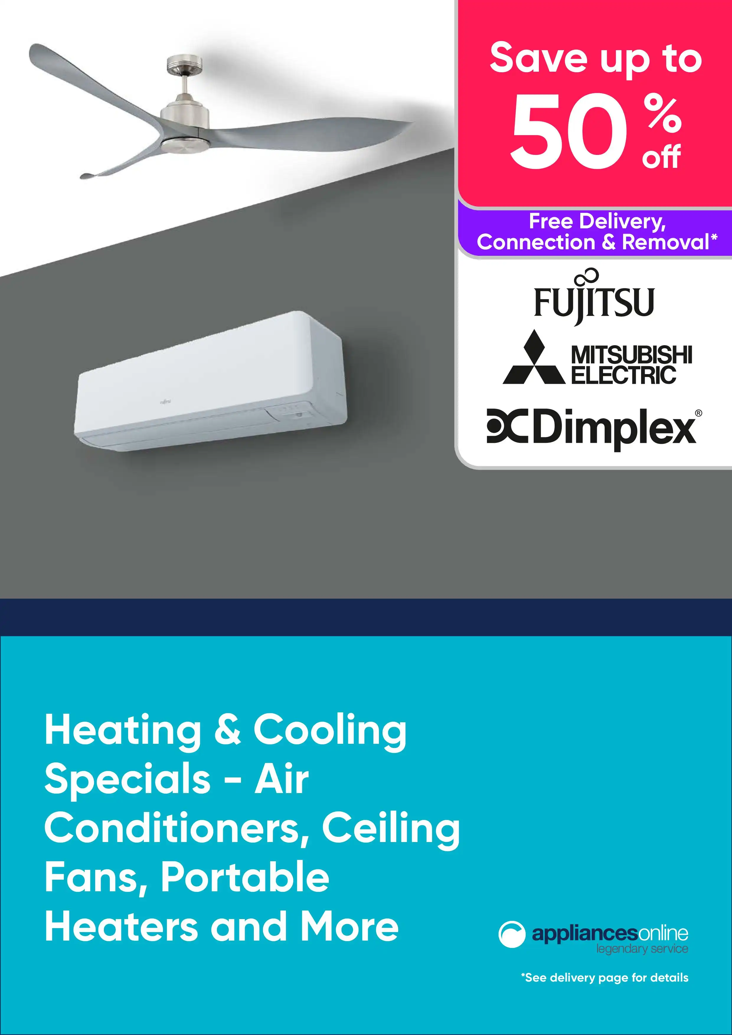 Appliances Online Heating Cooling Specials - Save Up to 50% RRP On Air Conditioners and More