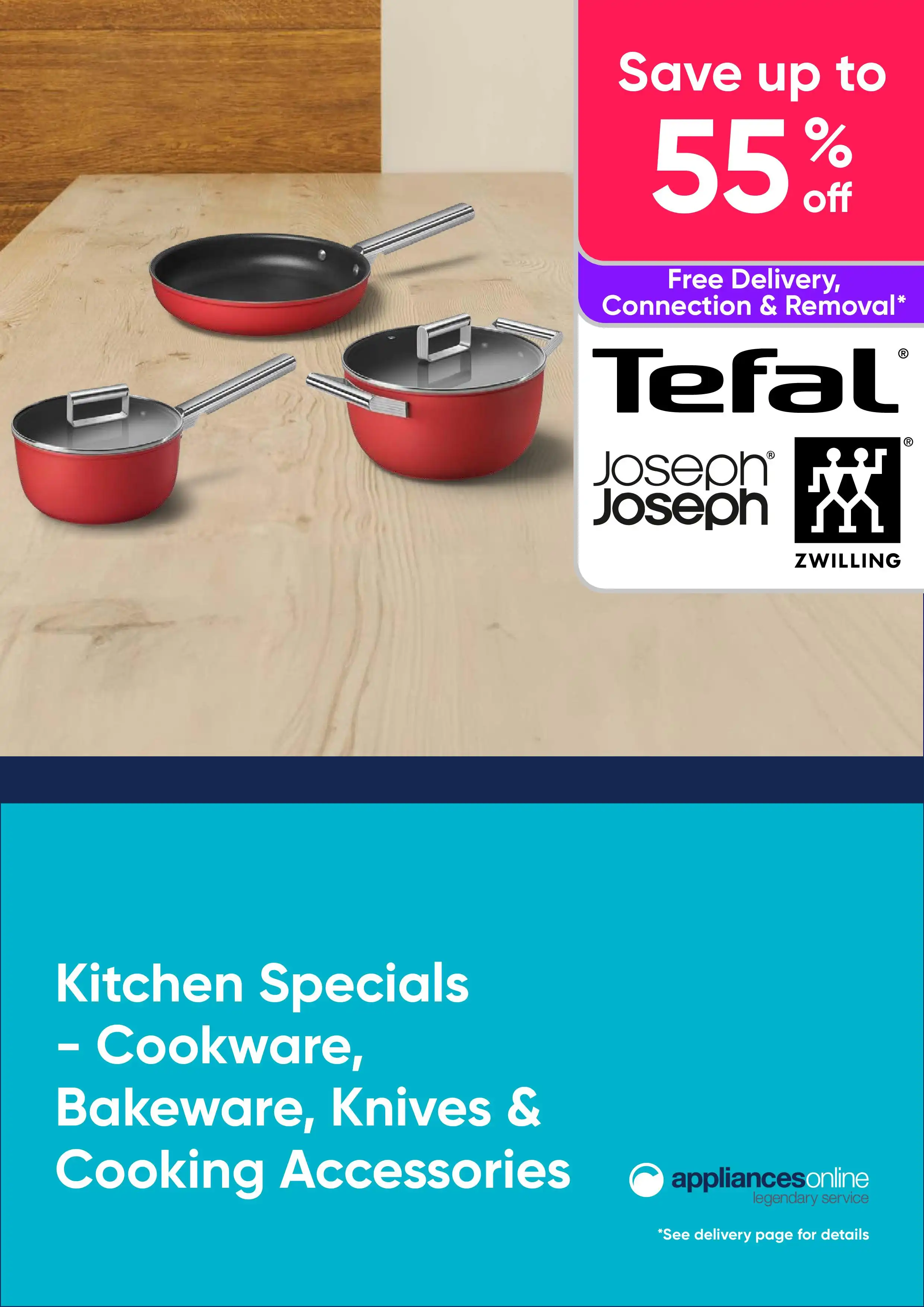 Appliances Online Kitchen Specials - Save Up to 55% RRP On Cookware, Bakeware & Cooking Accessories