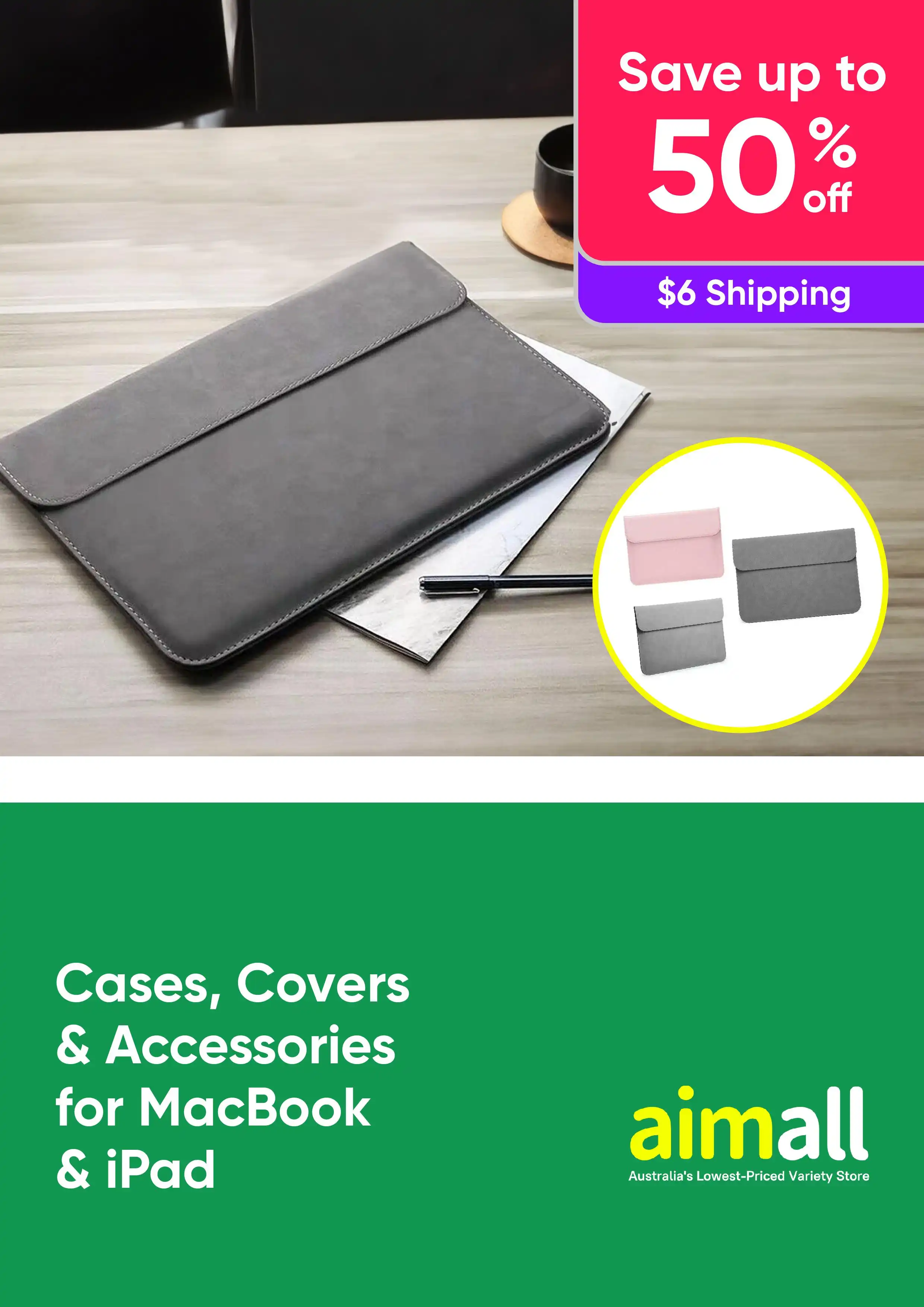 Up to 50% off cases, covers & accessories for MacBook & iPad