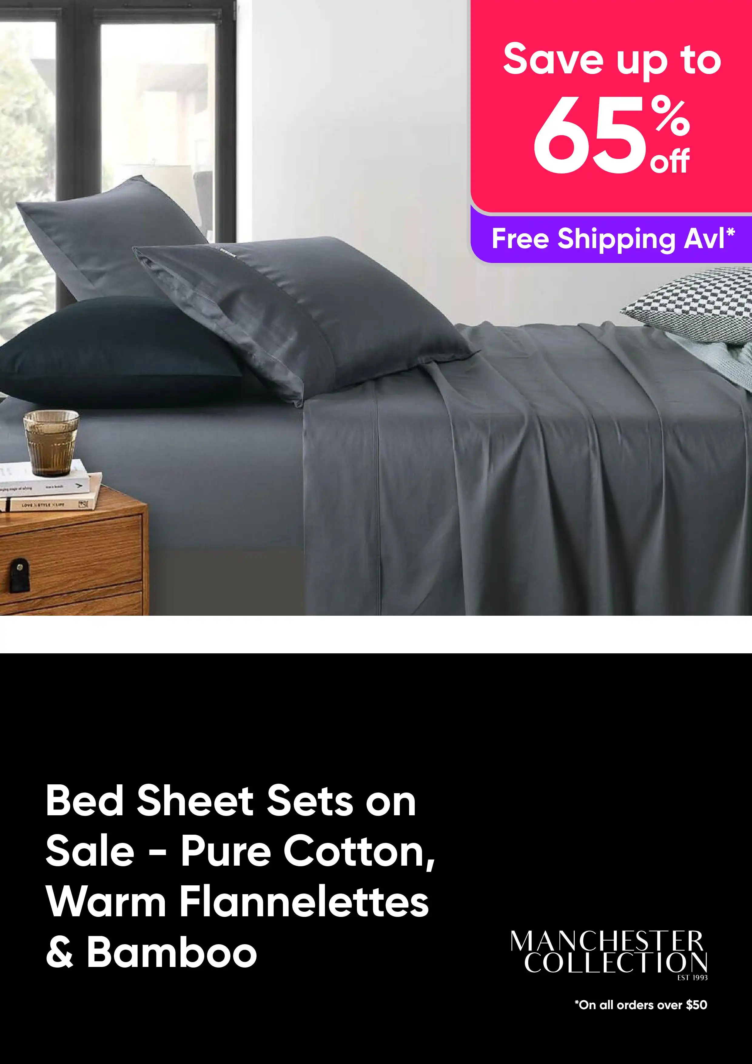 Bed Sheet Sets on Sale Now - Save up to 65% on Pure Cotton Sheets
