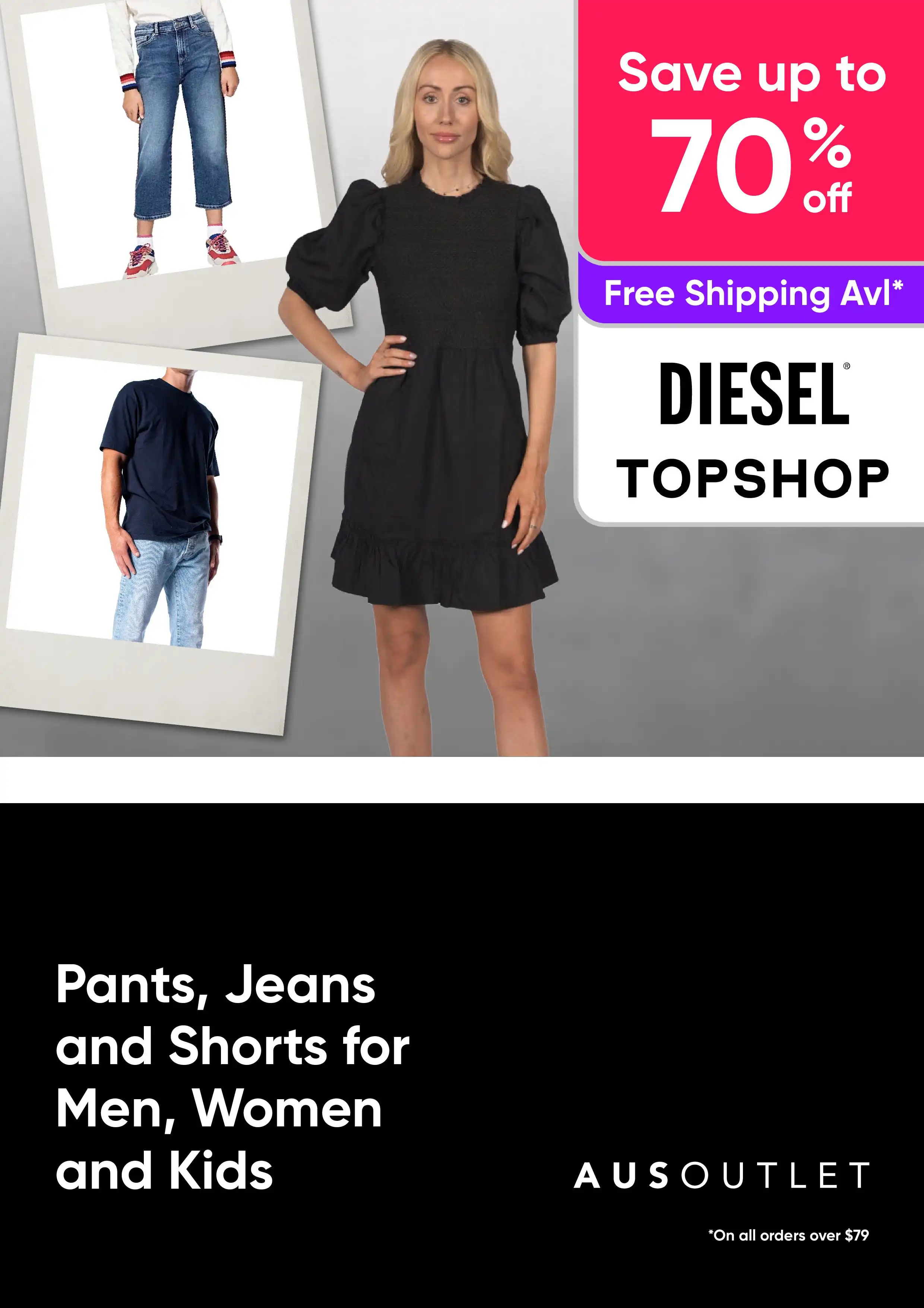 Shop Specials on Pants, Jeans and Shorts for Men, Women and Kids - Save Up to 75%