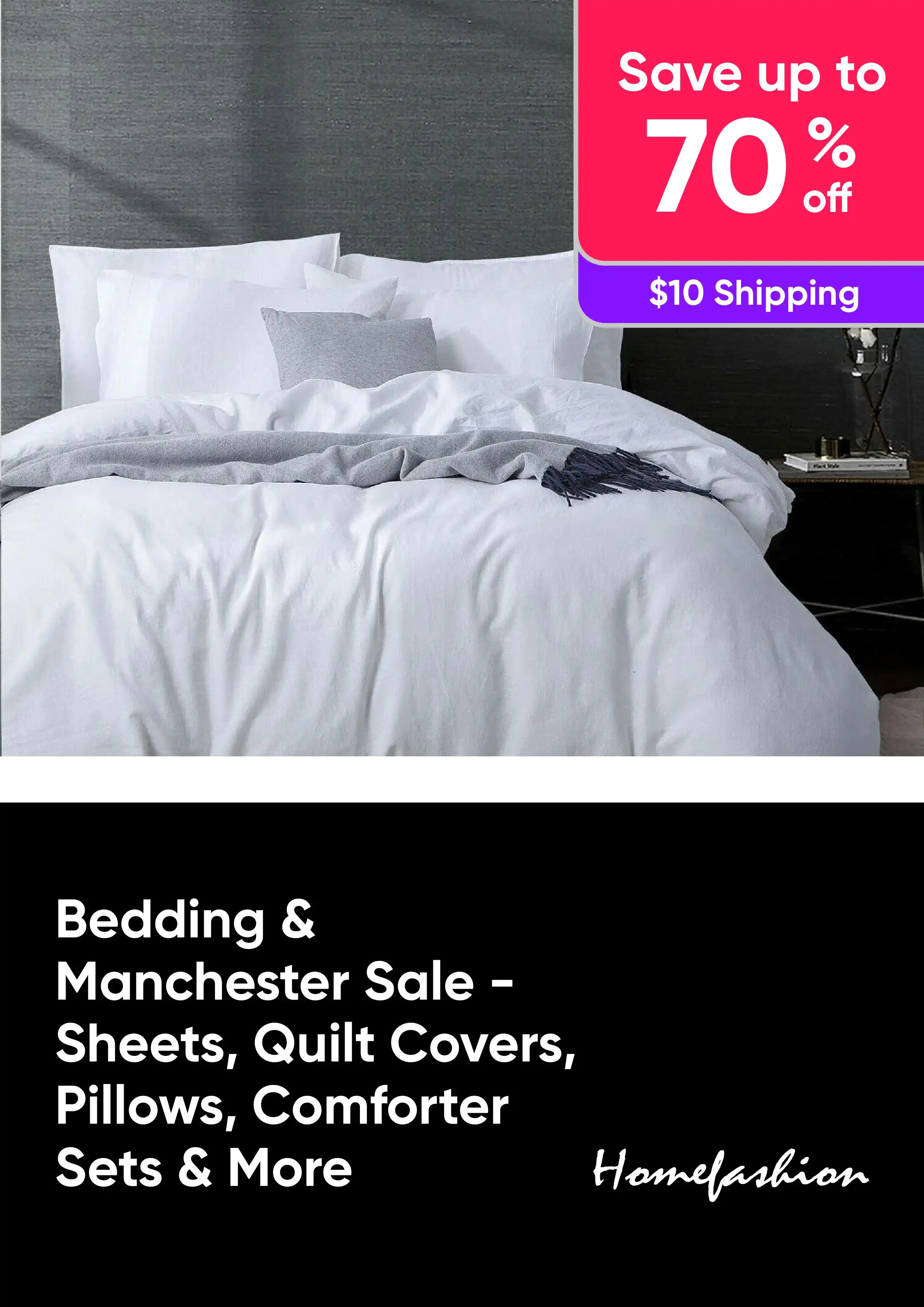 Up to 70% off Bedding and Manchester - Shop Sheets, Quilt Covers, Pillows, Comforter Sets and More
