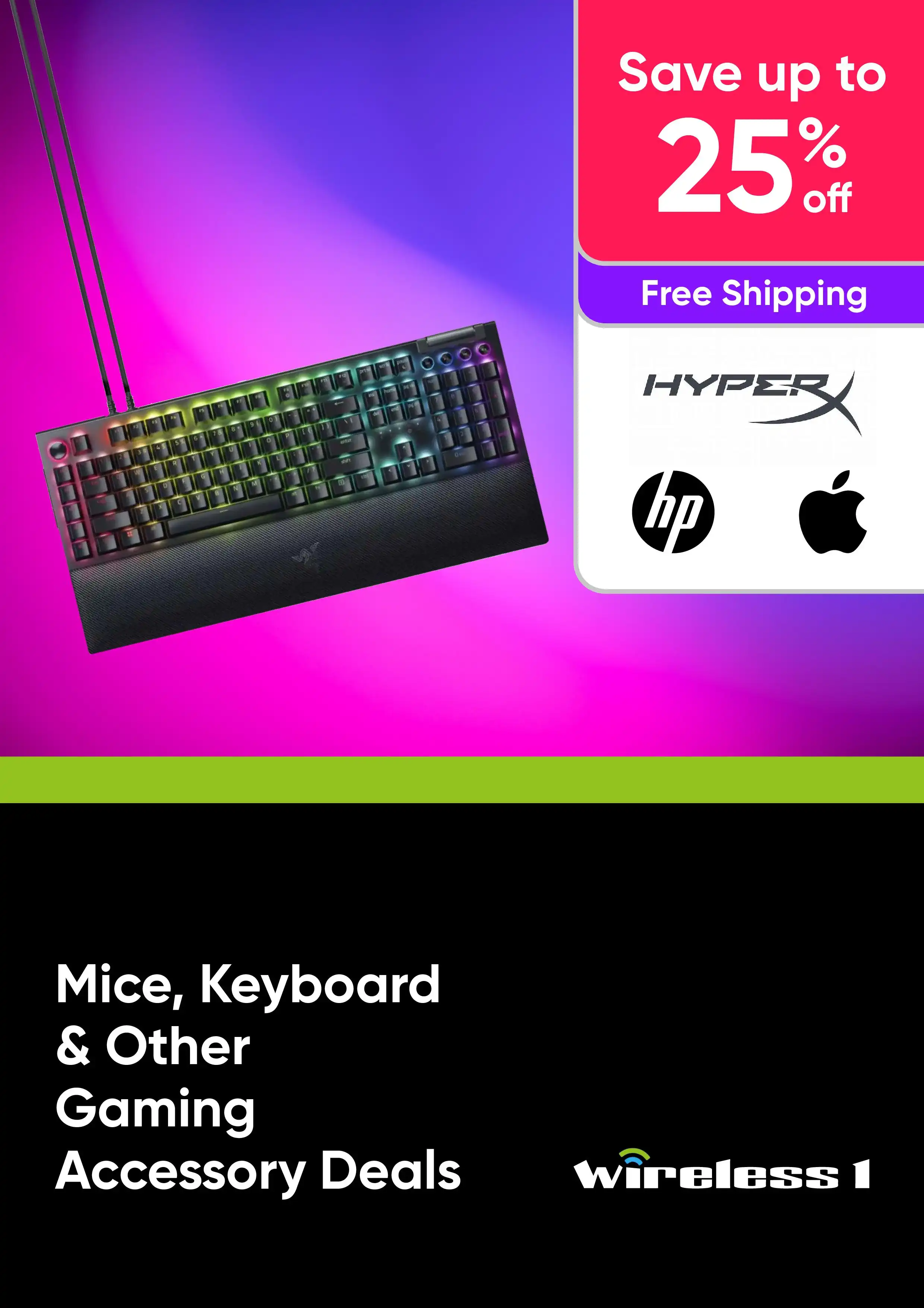 Up to 25% off Mice, Keyboards & Other Gaming Accessories