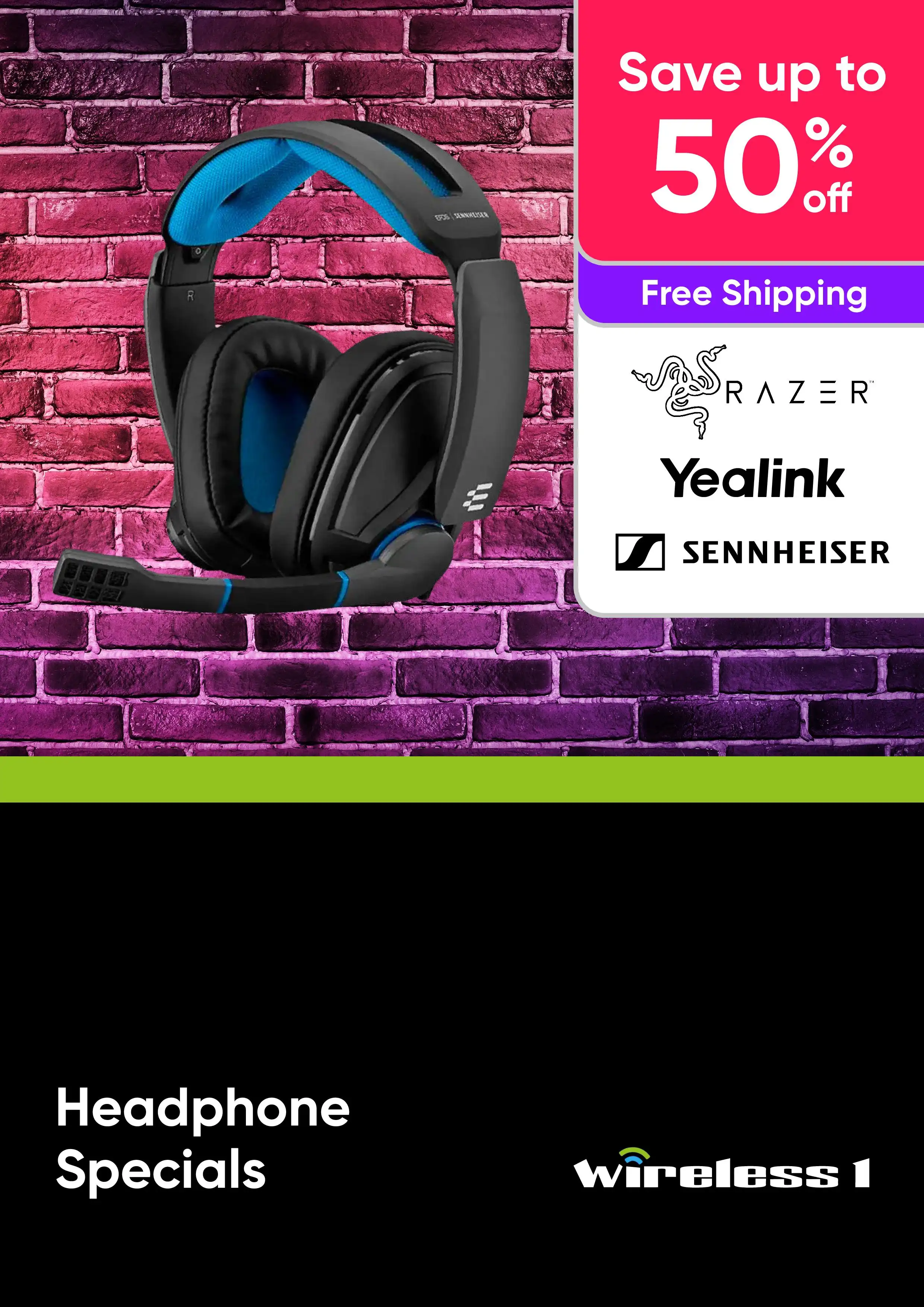 Headphones & Headsets up to 50% Off
