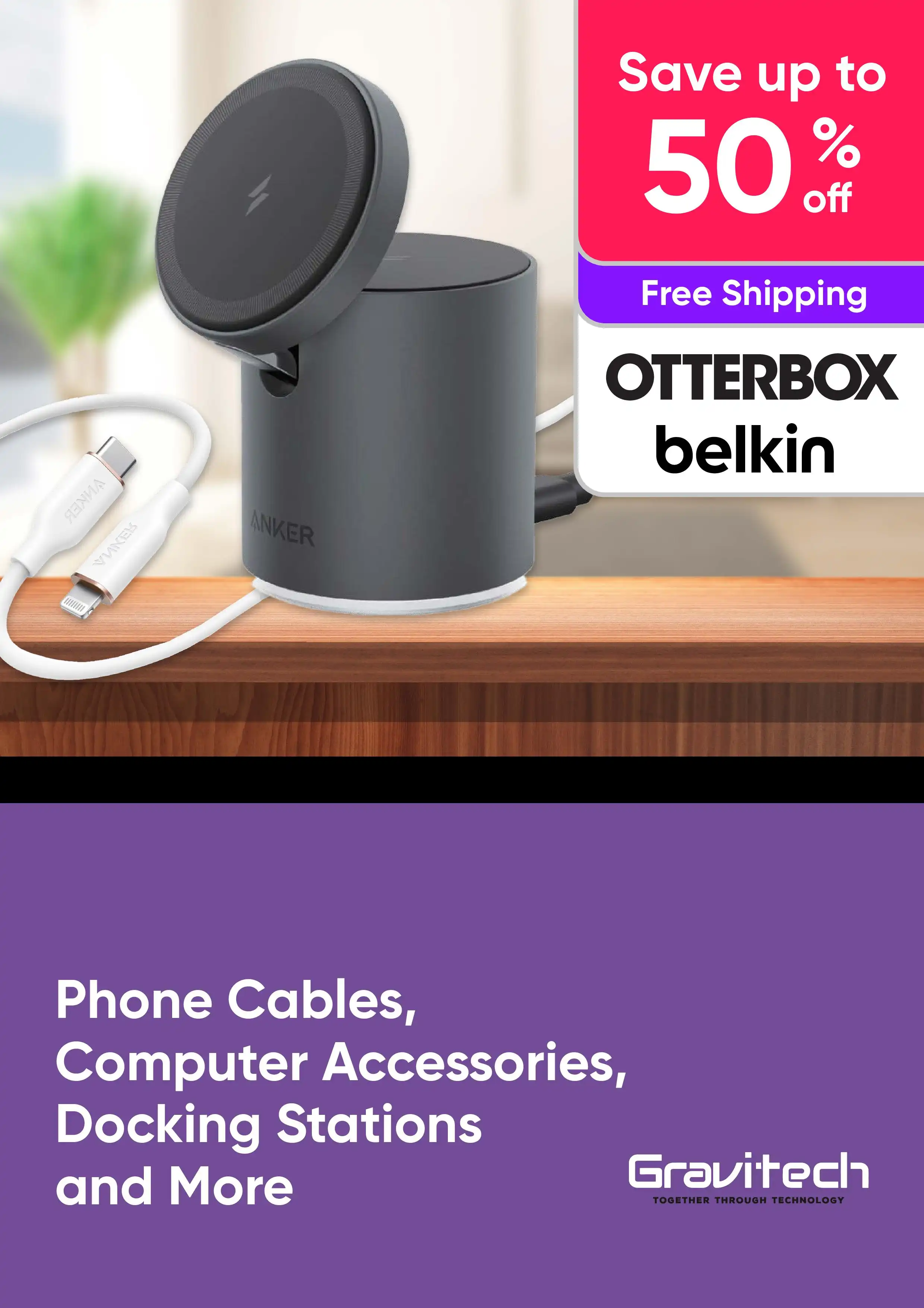 Phone Cables, Computer Accessories, Docking Stations and More Up to 50% Off RRP