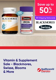 Vitamin & Supplement Sale - Save up to 50% on Blackmore, Swisse, Blooms and more