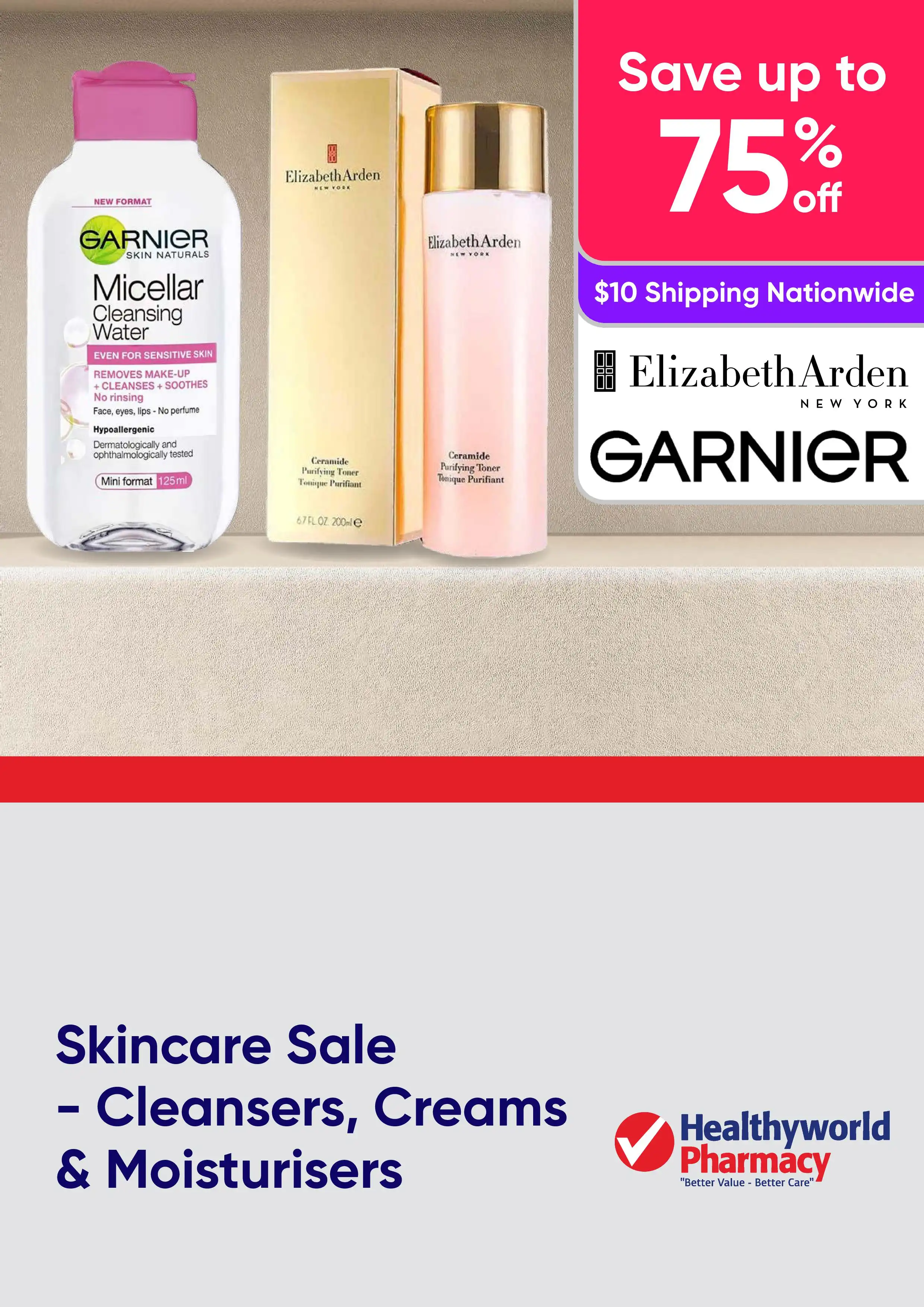 Skincare Sale - Cleansers, Creams & Moisturisers up to 75% Off