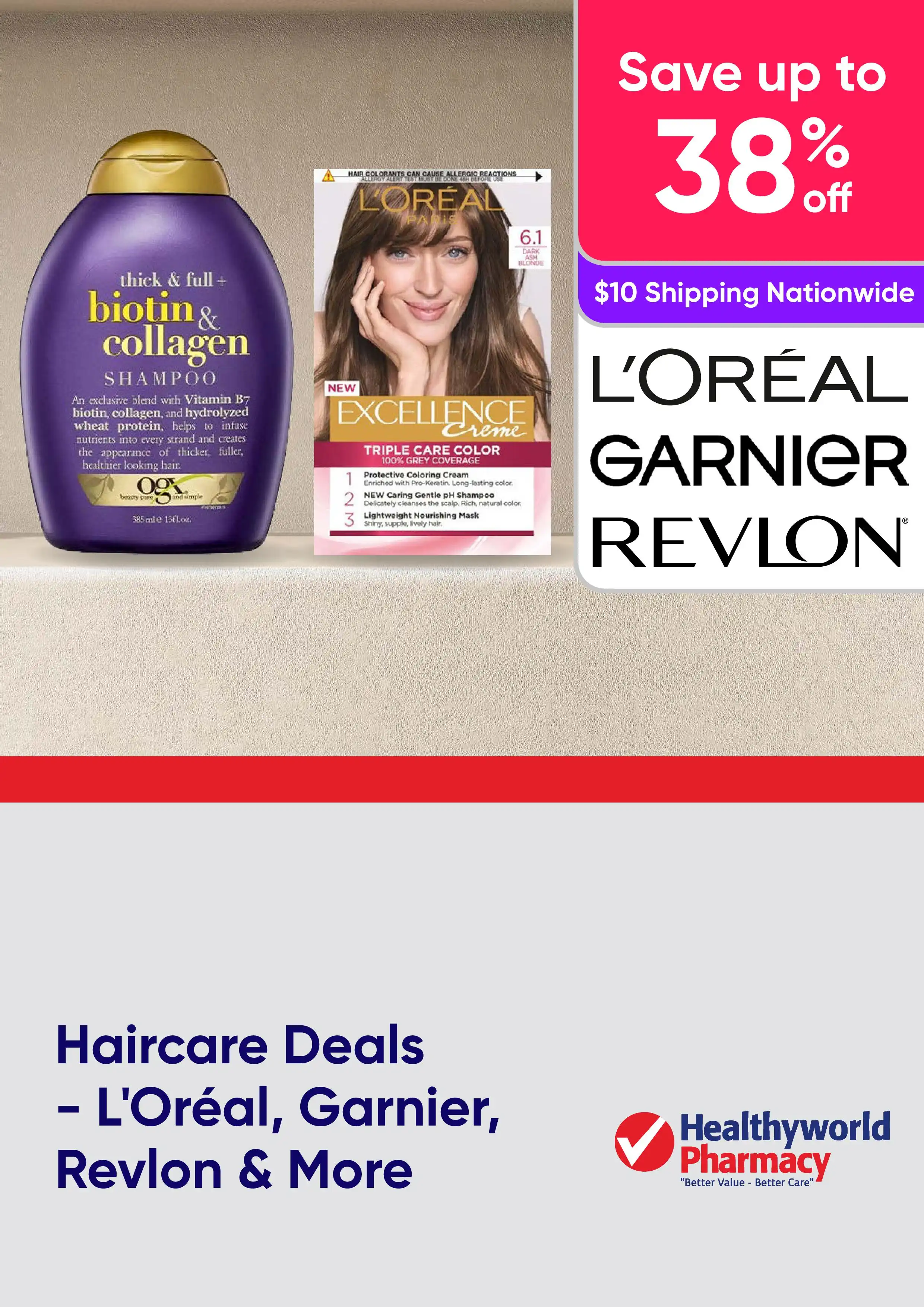 Haircare Deals - Save up to 38% off L'Oreal, Garnier, Revlon & more