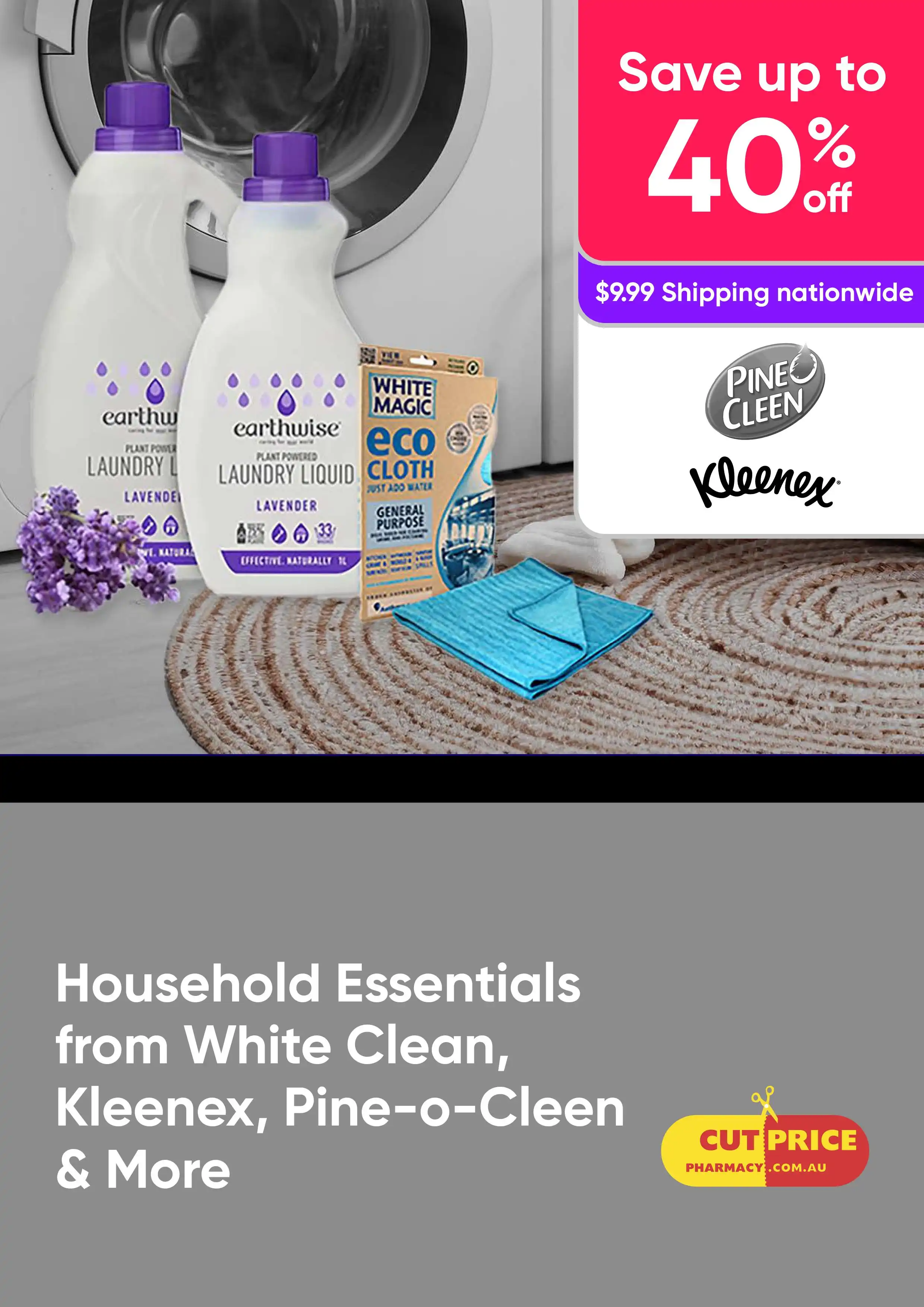 Save 40% on Household Essentials from White Clean, Pine-o-Clean, Kleenex & More