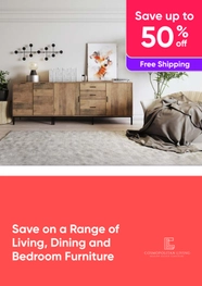 Furniture on Sale - Save Up to 50% Off RRP on a Range of Living, Dining and Bedroom Furniture