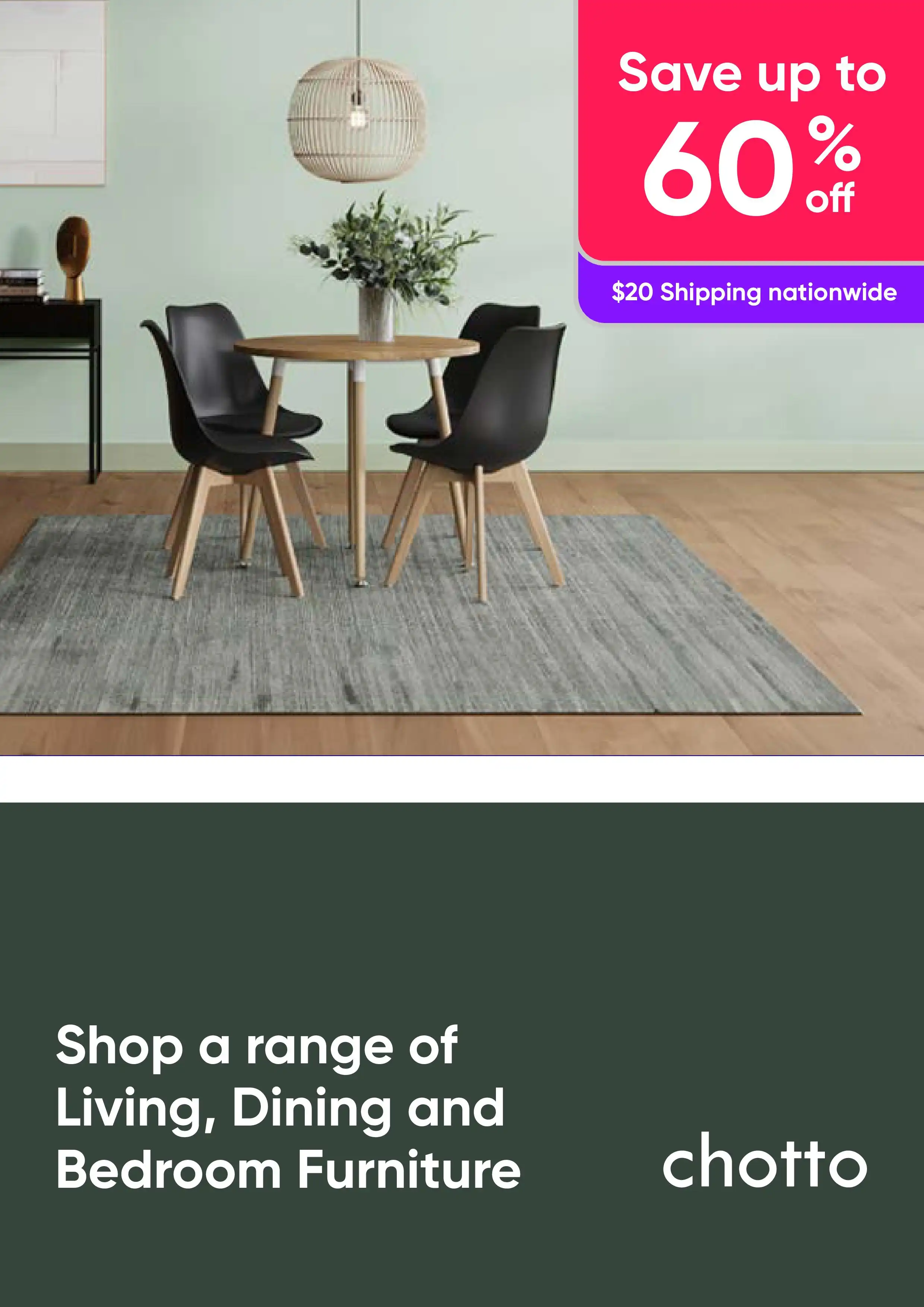 Furniture on Sale - Save Up to 60% Off RRP on a Range of Living, Dining and Bedroom Furniture