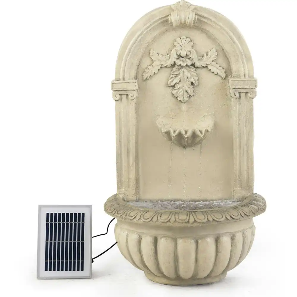 Protege Classic Solar Powered Water Feature Fountain, Wall Mount or Freestanding with Lighting