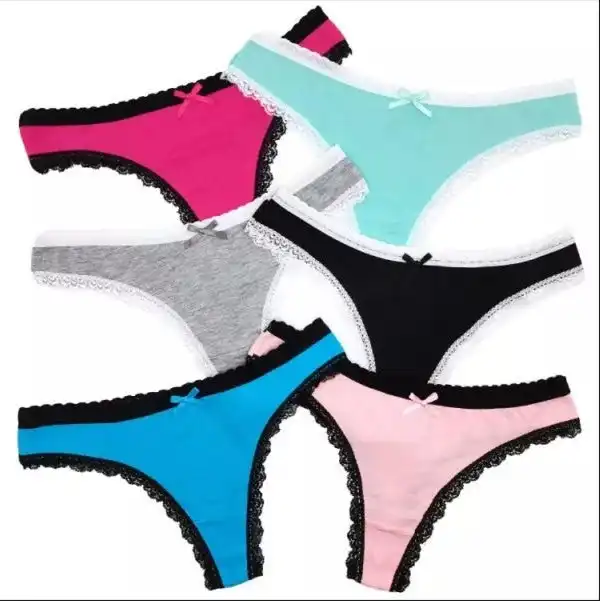 6 x Womens Sheer Spandex / Cotton Briefs - Assorted Colours Underwear Undies 87415