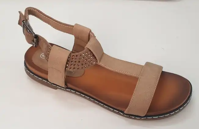 Womens Grosby Claudia Sandals Tan Beige Sandals Open Toe Sandal Summer Shoes
