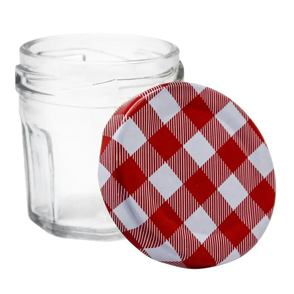 30pc Lemon & Lime 30ml Mini Toscana Air-Tight Glass Jars w/ Screw Top Lid Red