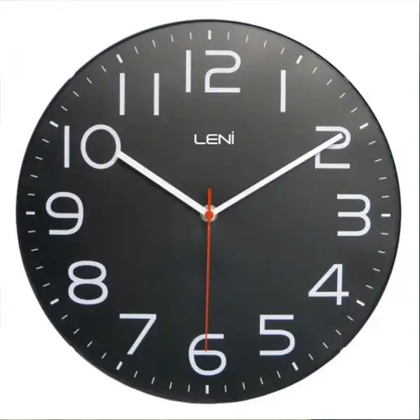 Leni Silent Sweep 30cm Classic Analogue Wall Clock Hanging Home Decor Black