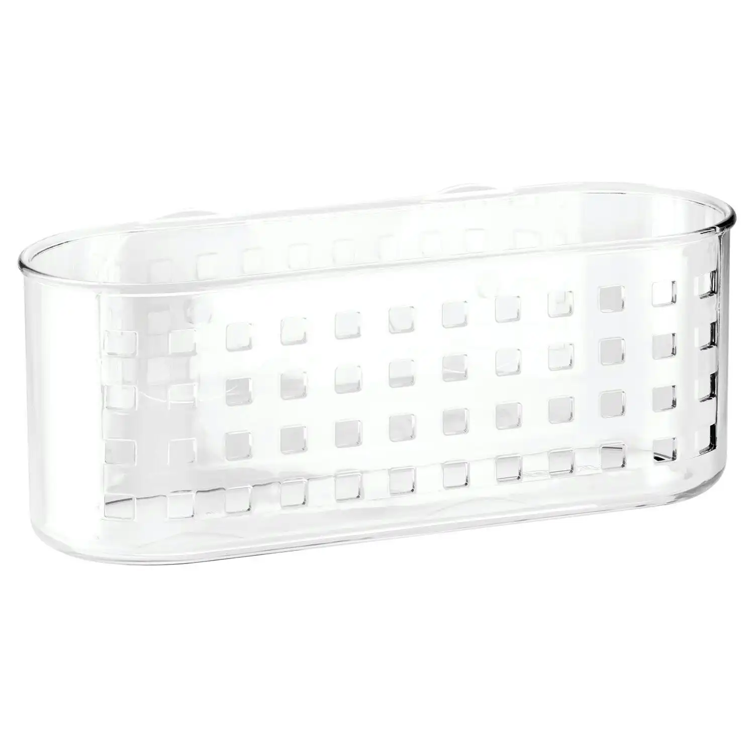 Idesign 26x10.5cm Shower Caddy Suction Basket Shampoo Holder Wall Storage Clear