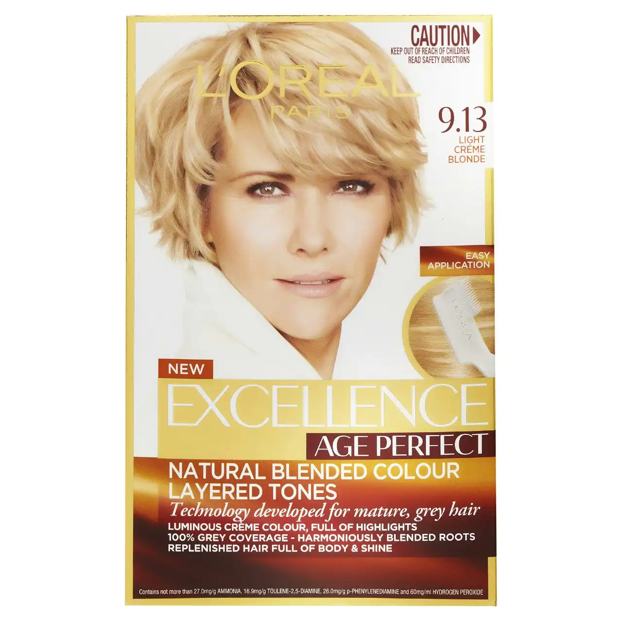 L'Oreal Paris Excellence Age Perfect Permanent Hair Colour, 9.13 Light Creme Blonde