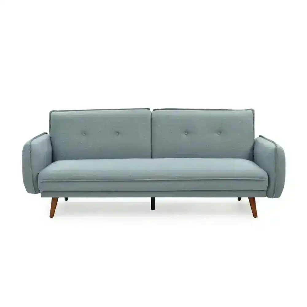 Cecil 3-Seater Fabric Sofa Bed - Light Blue