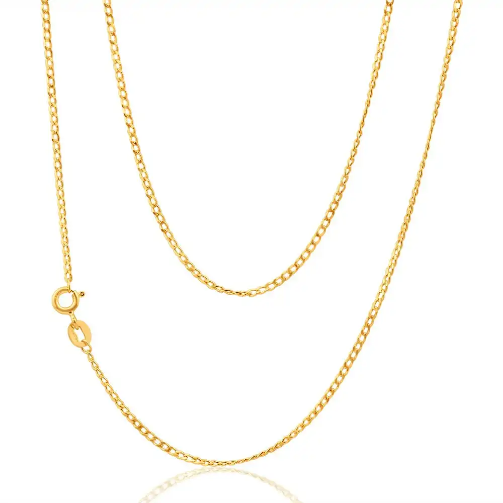 9ct Yellow Gold 40 gauge 40cm Curb Chain