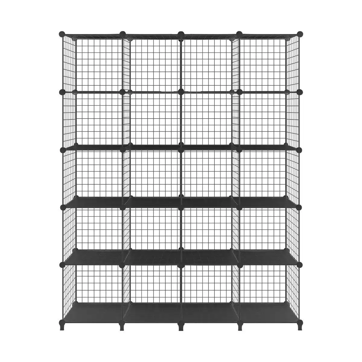 Ausway Metal Wire Cube Storage DIY 20 Cubes Modular Storage Shelf Closet Black