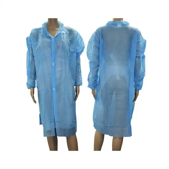 Livingstone Isolation Gown Long Sleeve One Touch Hook Loop Fastener Button w/o Pocket Extra Large Blue 100 Carton