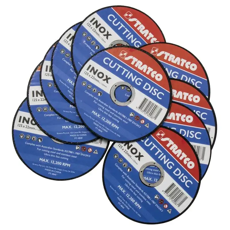 Stratco Cutting Disk Inox 125 x 22 x 1.22mm 10 Pack