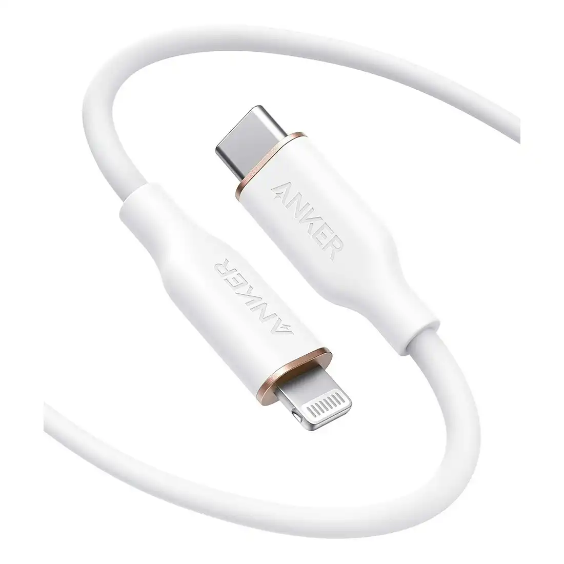Anker 641 USB-C to Lightning Cable (Powerline III Flow, 6ft Silicone) - White