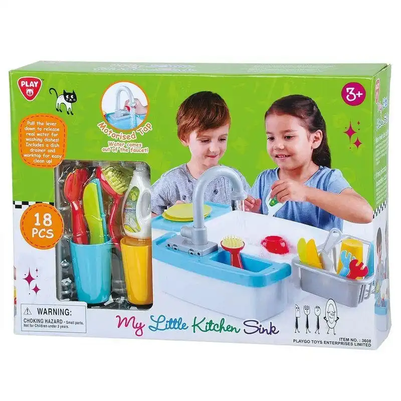My Little Kitchen Sink Battery Operated 18 Piece Playgo Toys Ent. Ltd