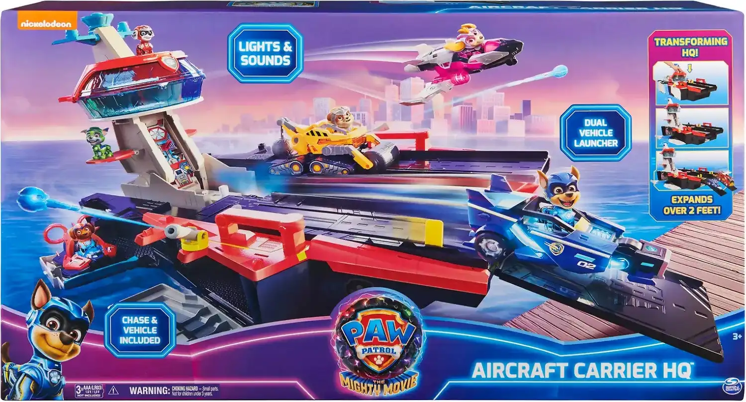 PAW Patrol - PAW Patrol The Mighty Movie Aircraft Carrier Hq - Spin Master