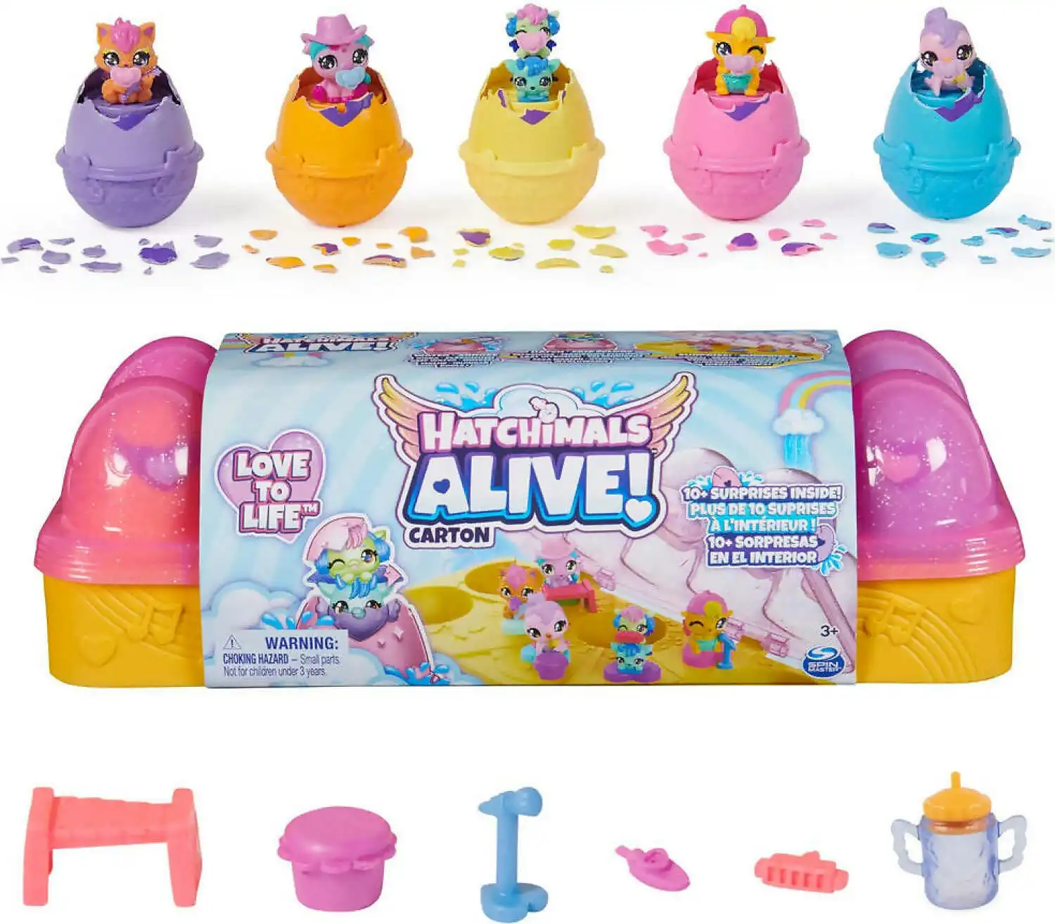 Hatchimals Alive - Pink & Yellow Egg Carton - Spin Master