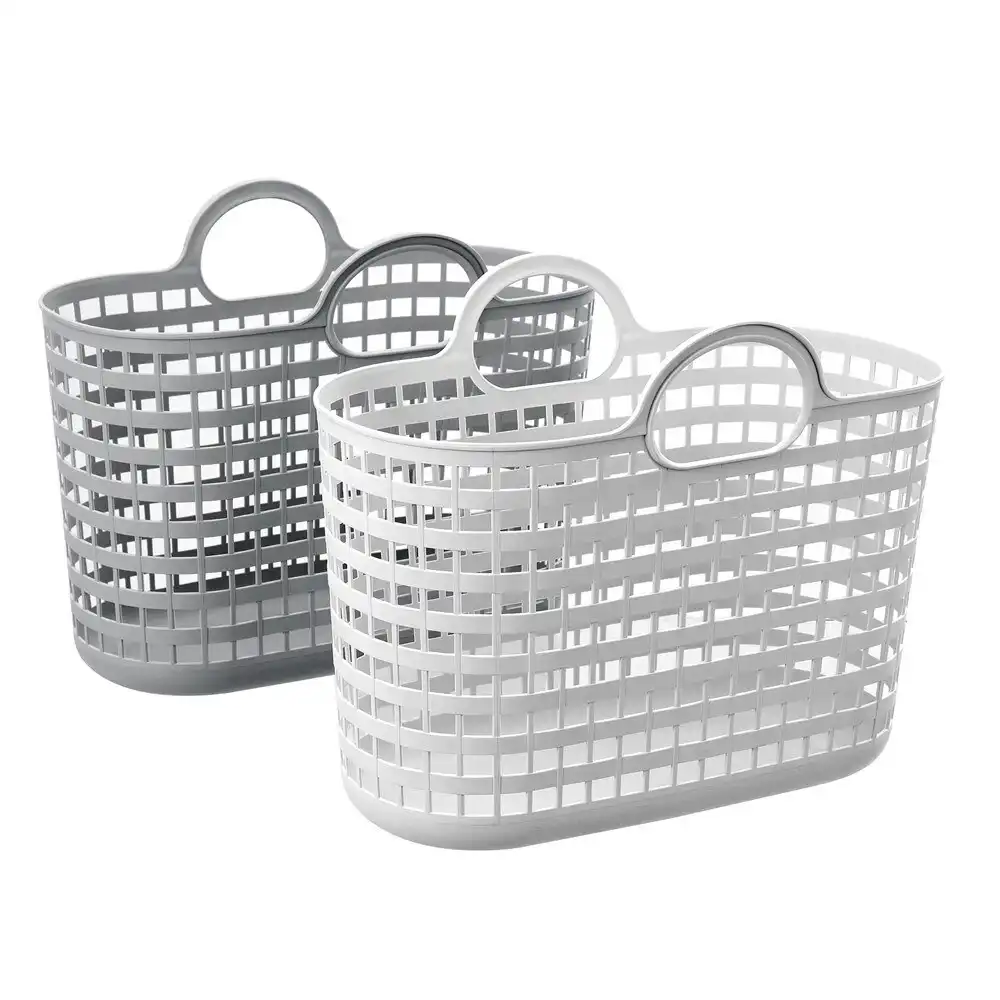 2x Boxsweden 25L/46x36.5cm Flexi Laundry Basket Clothes Storage Organiser Asstd
