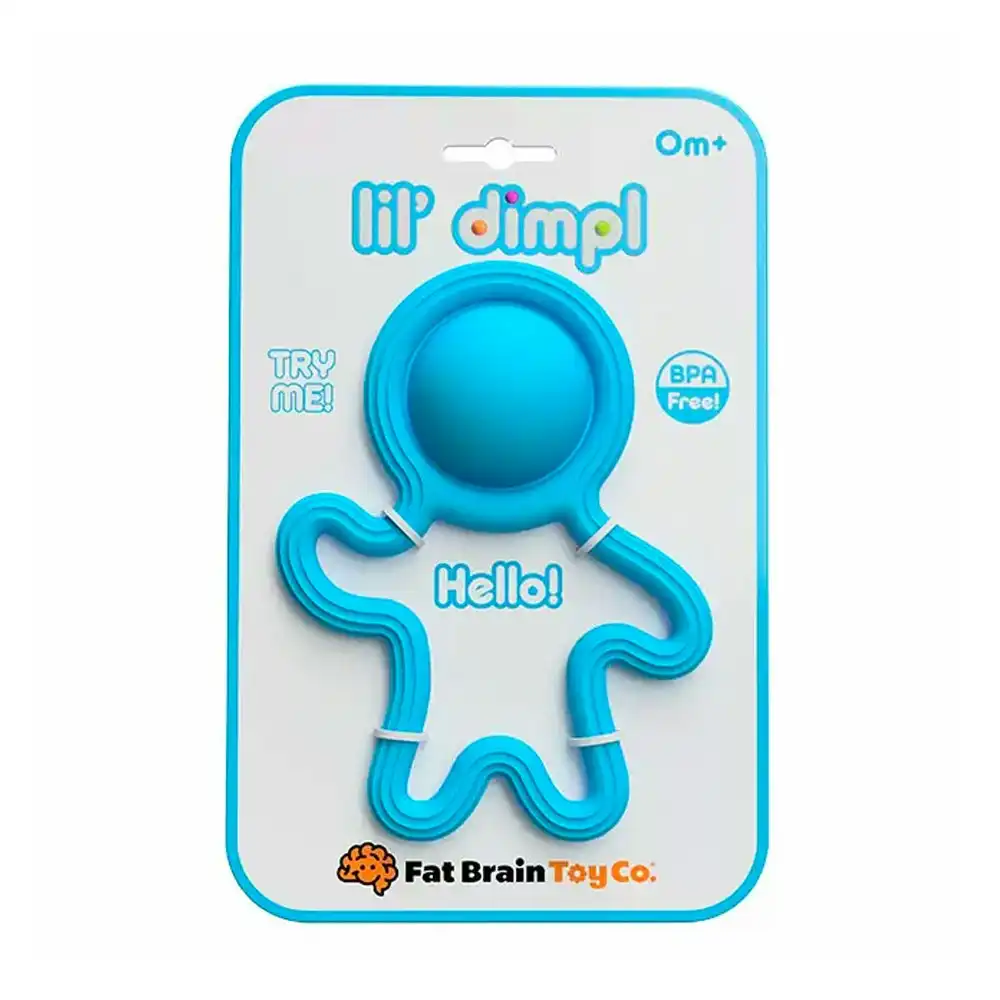Fat Brain Toy Co. Lil Dimpl Kids Silicone Teether Toy Blue 14cm BPA-Free 0m+