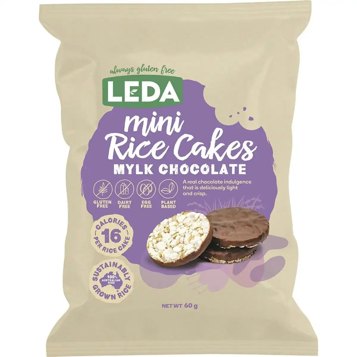 Leda Rice Cakes Mini Mylk Chocolate 60g (Pack of 6)